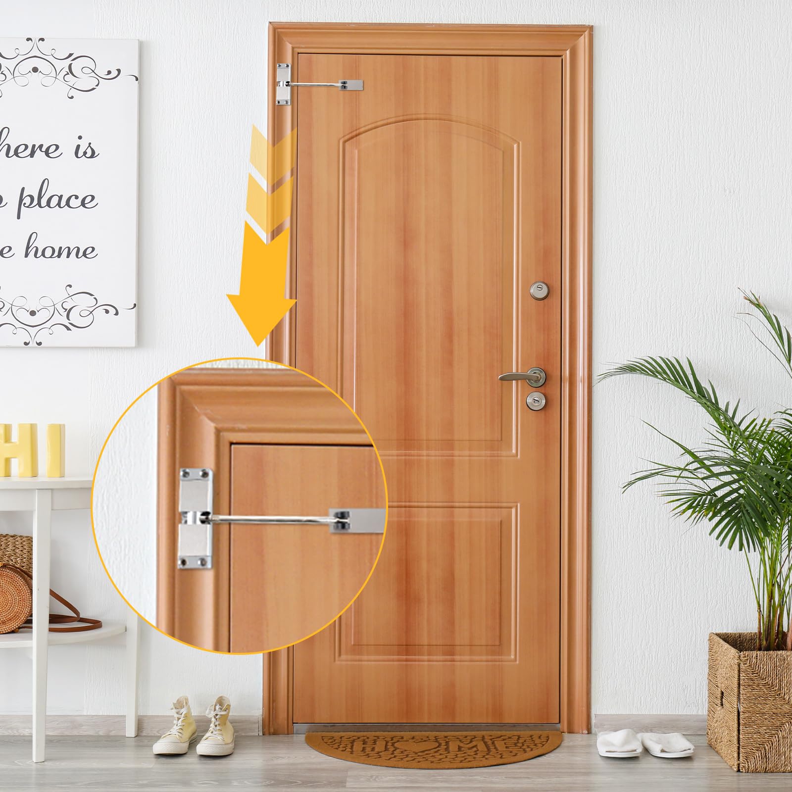 Lot de 2 Ferme Porte Automatique Alliage d'aluminium, 20-40KG Groom Fermeture Porte avec Ressort Réglable pour La Maison, Le Bureau, La Chambre