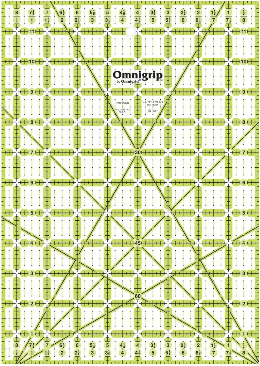 Omnigrip Neon Quilters Ruler - 8-1/2 Inch x8-1/2 Inch