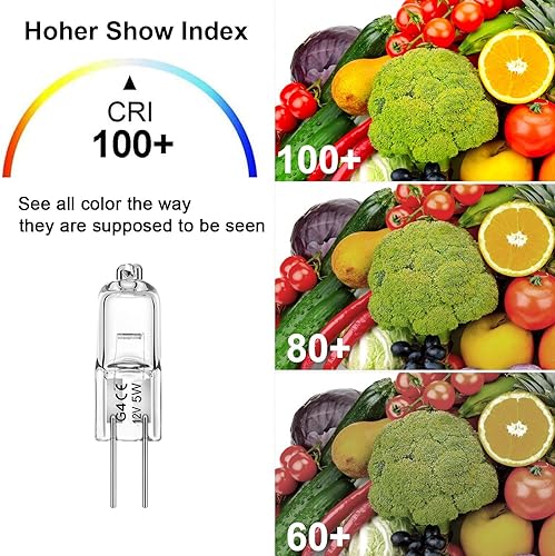 Miniatura 17 de Bombilla G4, bombillas halógenas de 12 V 20 W, 2 pines, bombillas G4 de repuesto para luz de disco debajo del gabinete, candelabros, luces