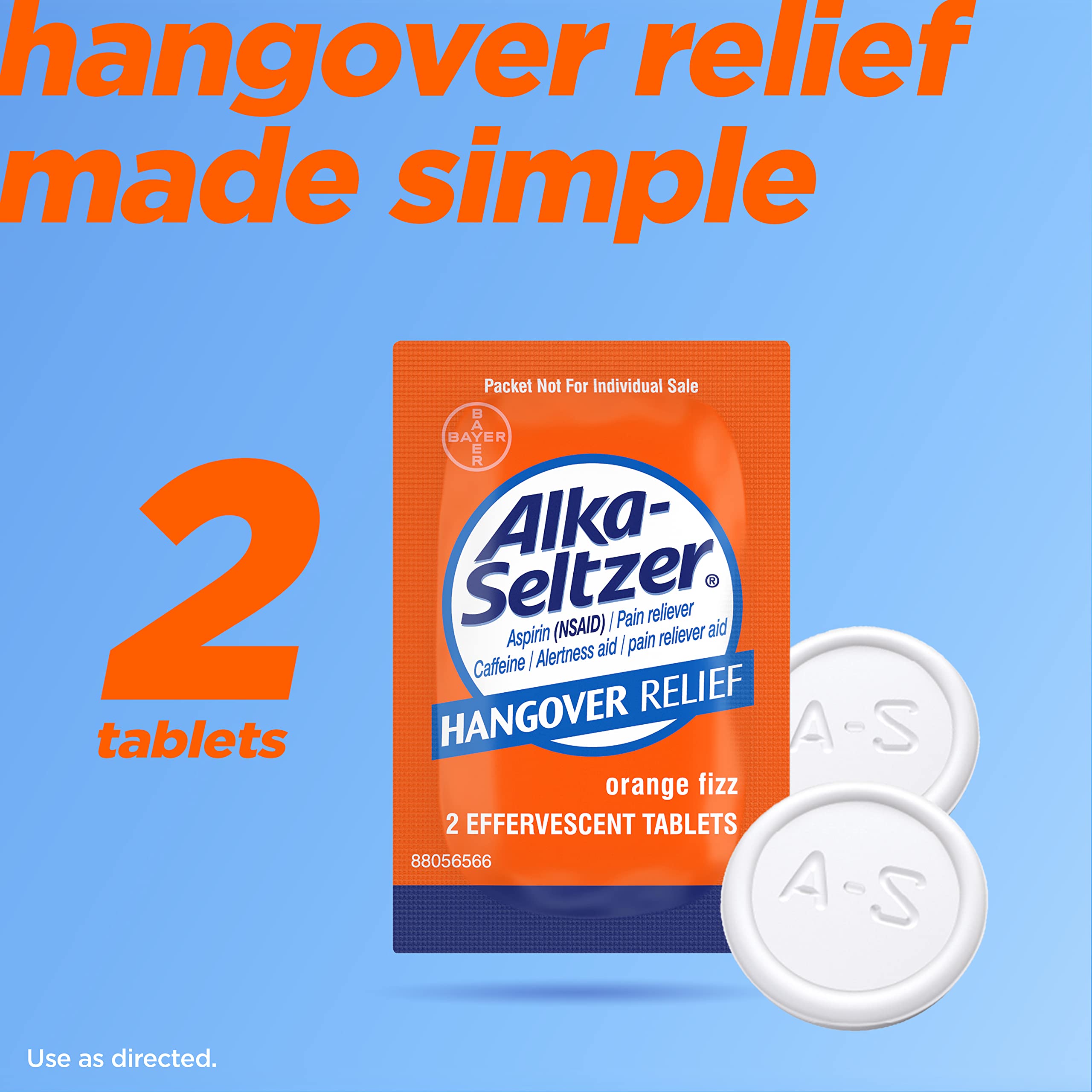 Buy AlkaSeltzer Hangover Relief Effervescent Tablets Formulated for