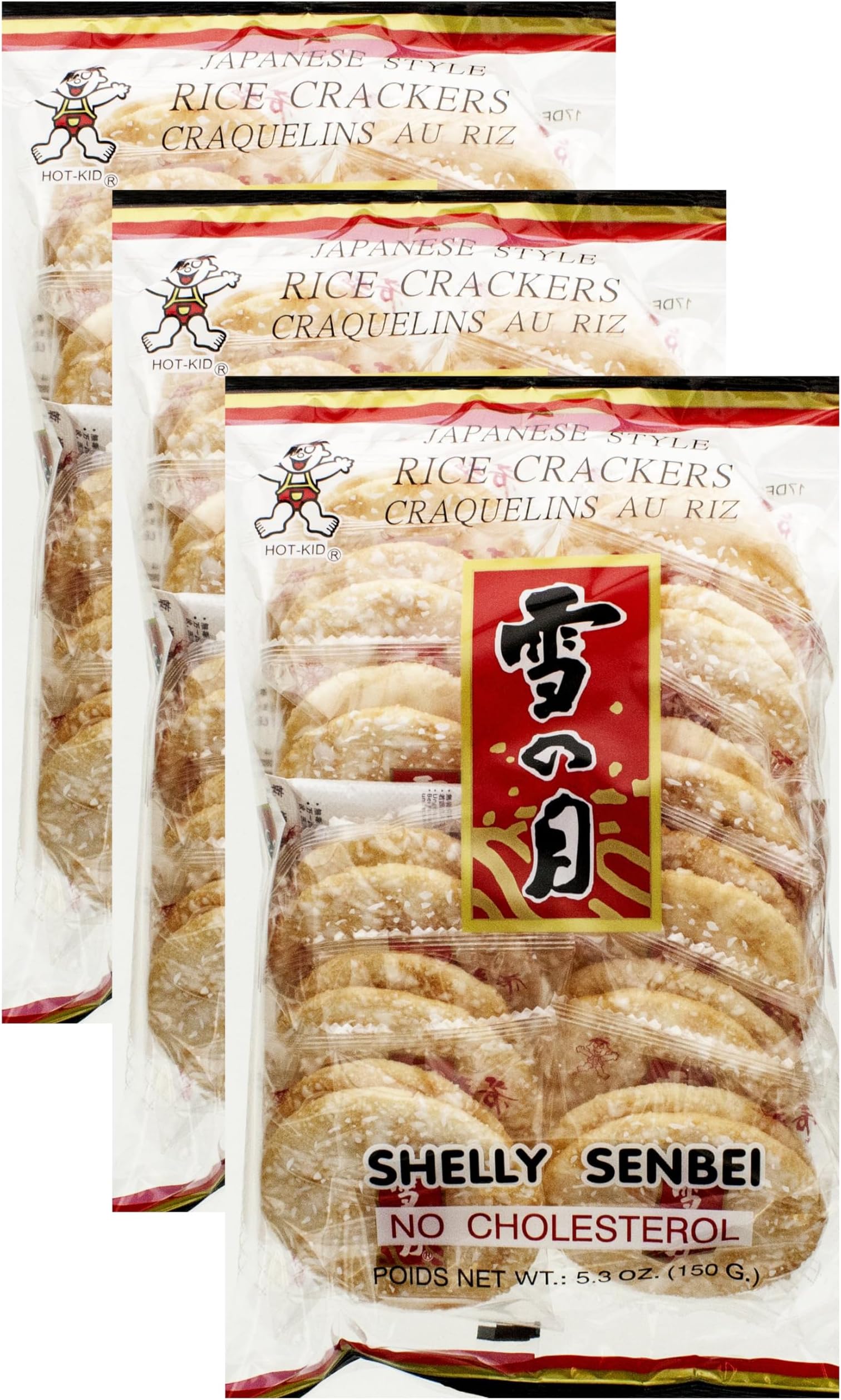 Hot Kid Shelly Senbei Rice Crackers, 5.3 Oz (Pack of 3)