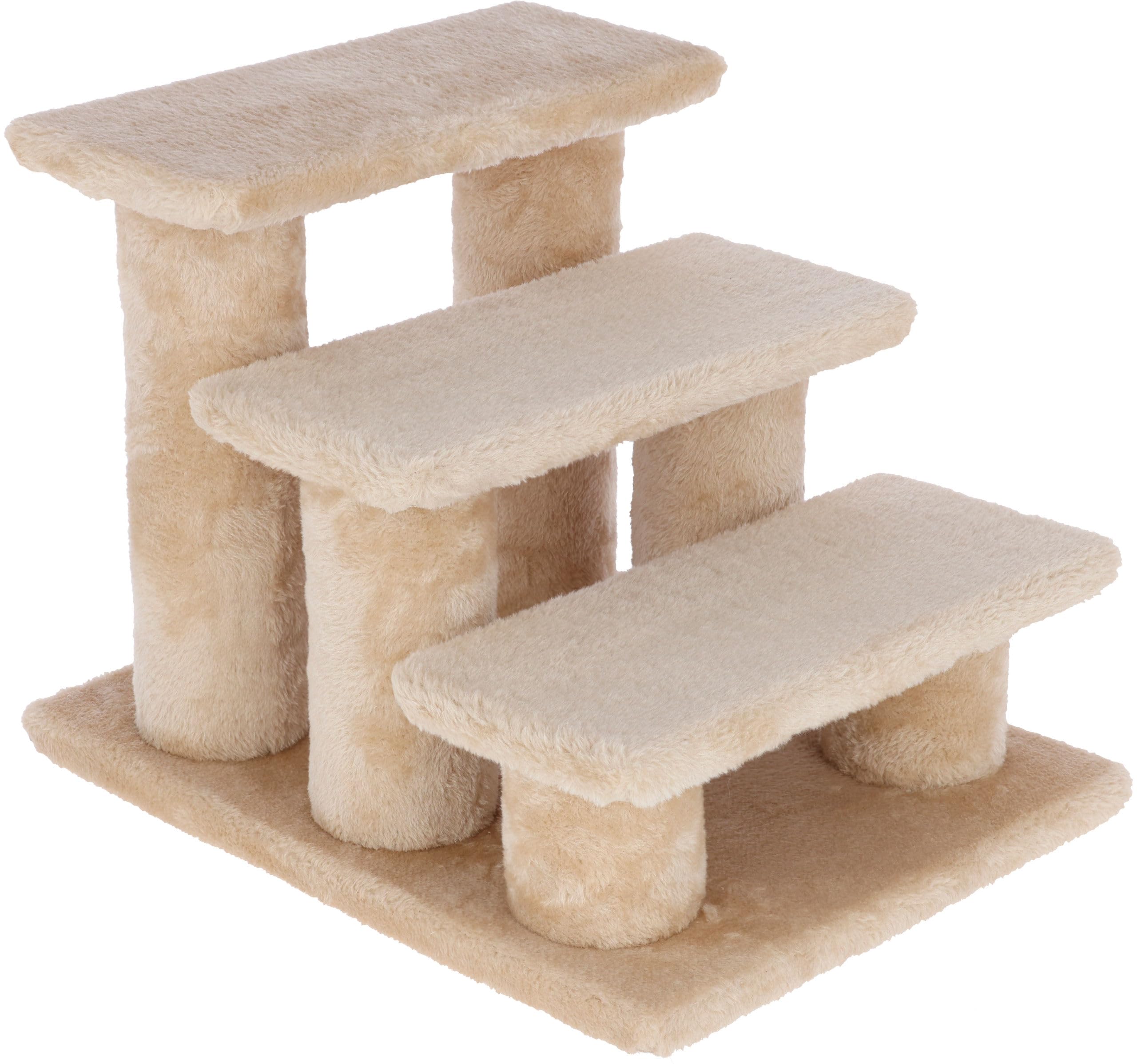 Kerbl Pet Easy Escaleras para Subir 2.0, Beige, 45 x 35 x 34 cm, hasta 50 kg, Ayuda para Subir, construcción Robusta, Funda de Felpa