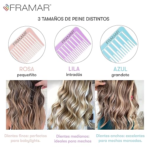 Miniatura 3 de Framar Family - Juego de pinceles para color de cabello - FRAMAR Dreamweaver Highlight Comb Set