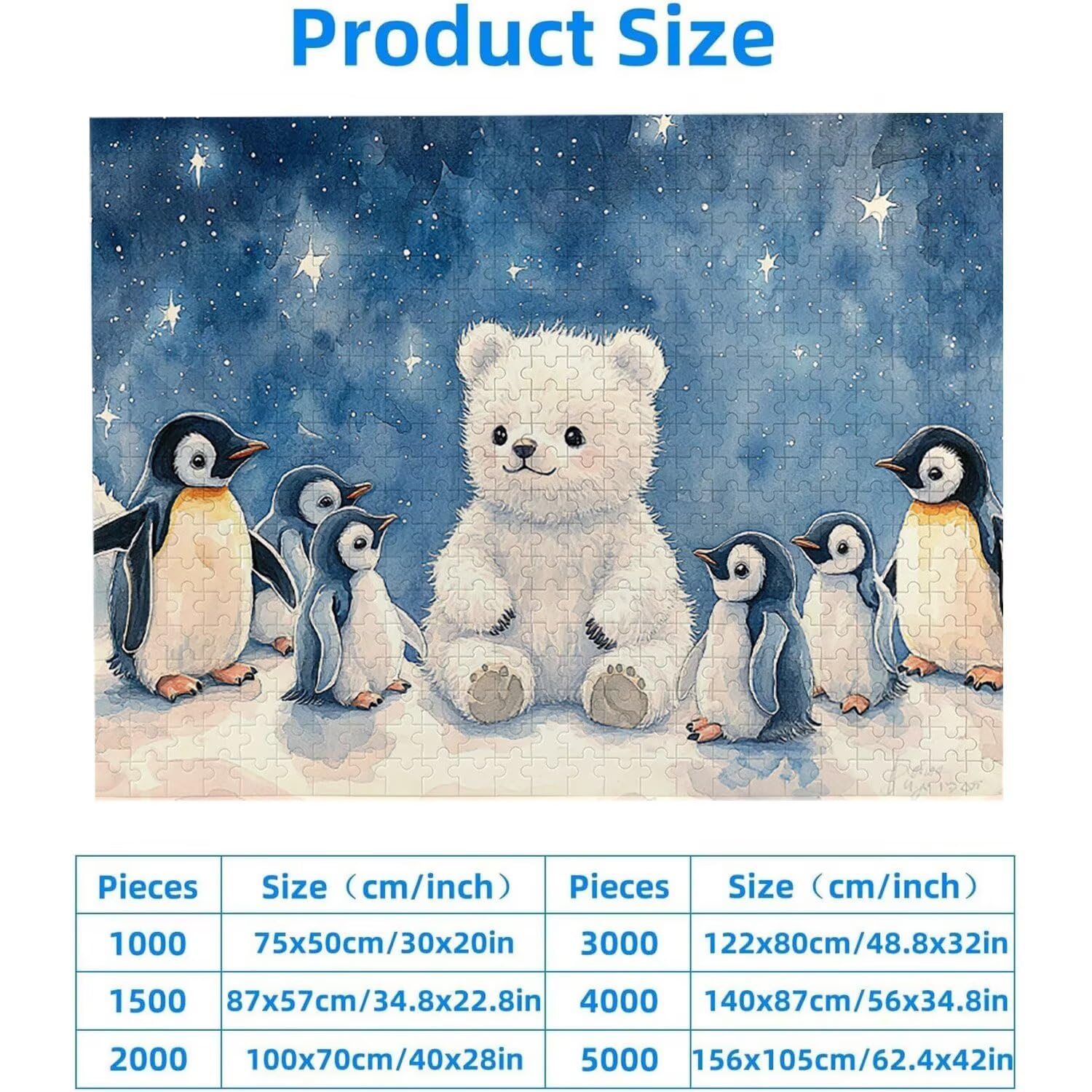 Puzzle de 2000 Piezas Puzzle Adultos 100 x 70cm Juego Educativo Regalos Rompecabezas para Adultos y niños a Partir de 14 Años, Regalo Creativo para la Relajación 100 x 70cm - (Oso pingüino) x-676