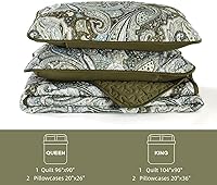 Vista 181 de DJY Juego de edredón de cachemira marrón, tamaño Queen, juego de colcha bohemia de 3 piezas, ropa de cama de microfibra suave y ligera con estampado