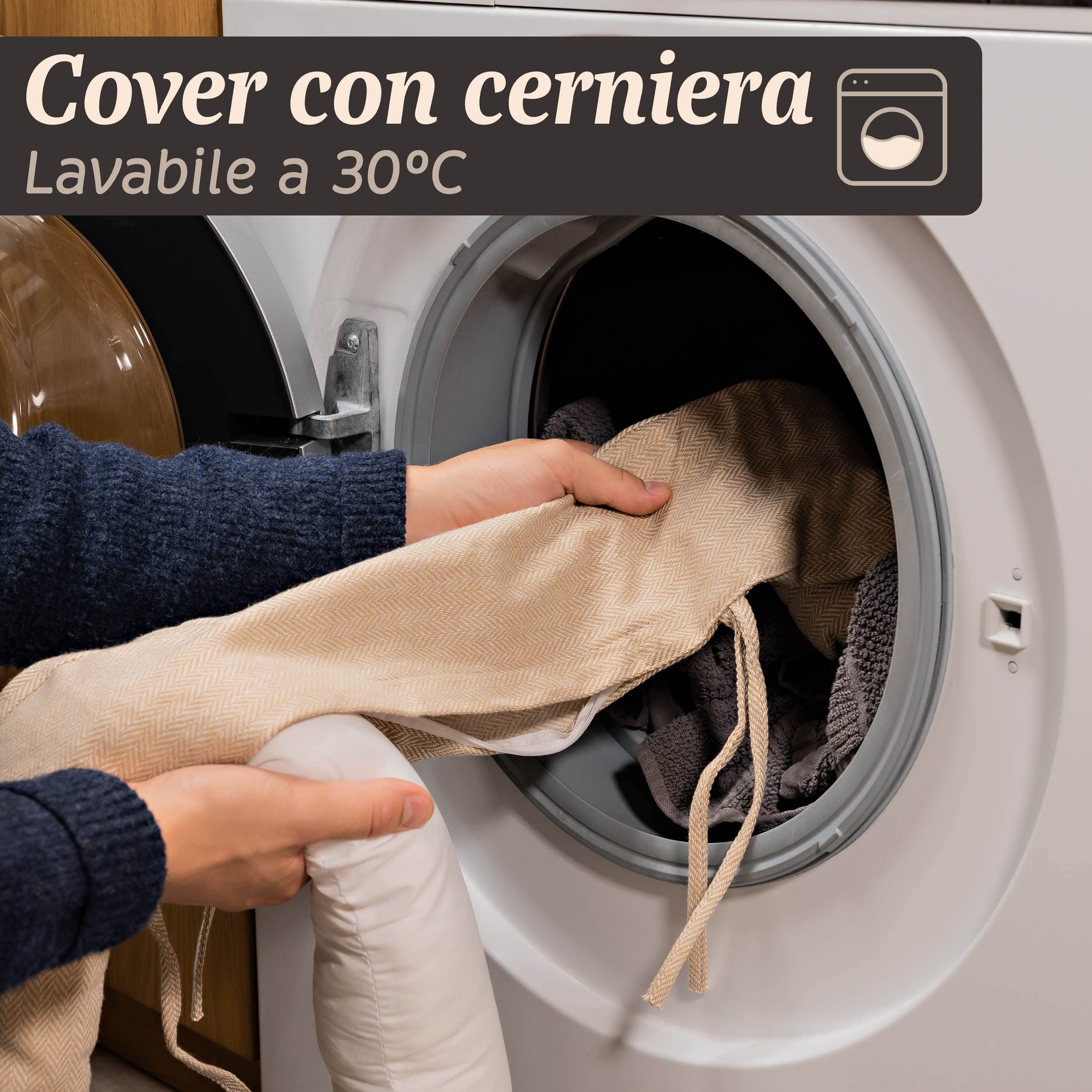 Praknu Paraspifferi Isolante per Porte e Finestre fino a 120 cm - Lavabile - Risparmio Energetico - Extra Lungo e Pesante - Beige
