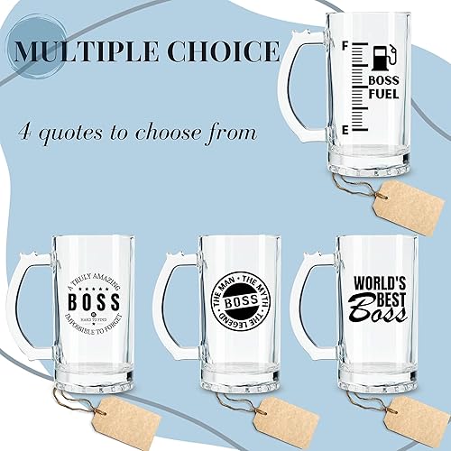 Miniatura 5 de Onebttl Boss Fuel - Regalos para hombres amantes de la cerveza, taza de cerveza pesada de 17 onzas con asa para jefe como regalo de cumpleaños y