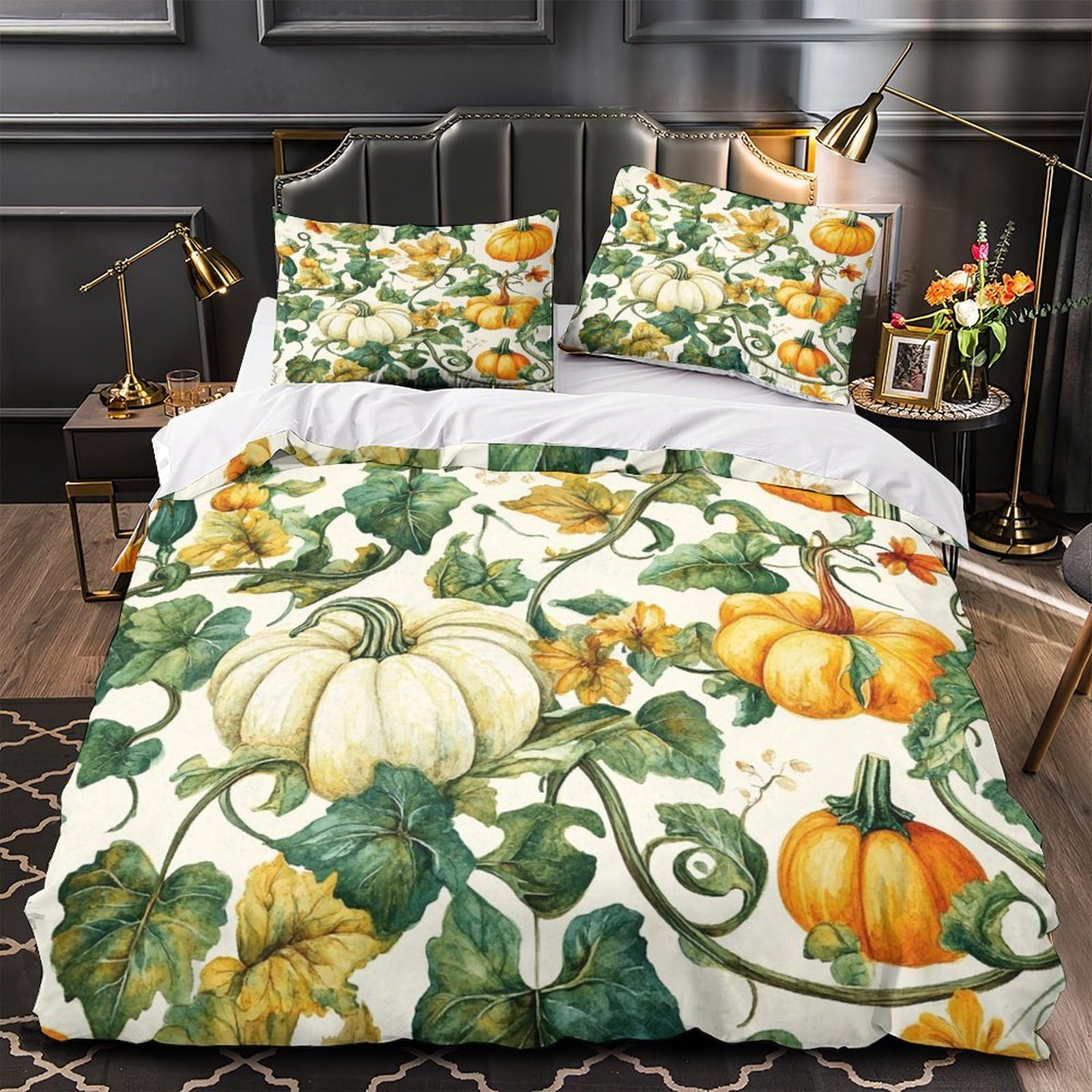 Housse de couette aquarelle jardin d'automne pour réchauffer l'ambiance de la chambre