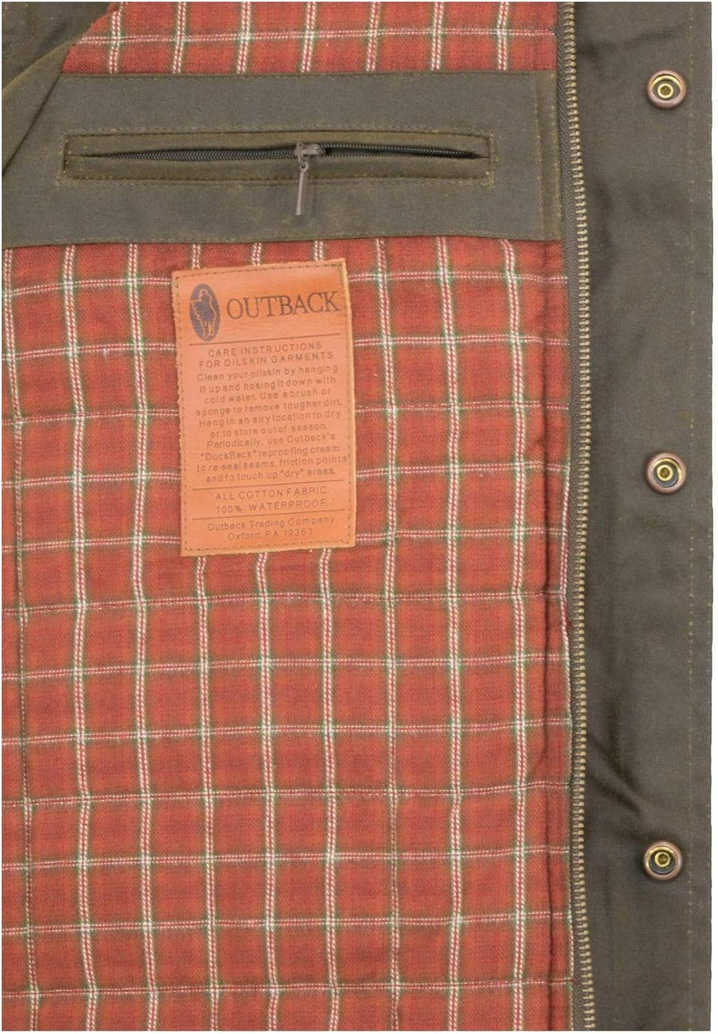 Outback Trading Company Men's 2153 Overlander Waterproof Breathable Cotton Oilskin Outdoor Vest - Image 5