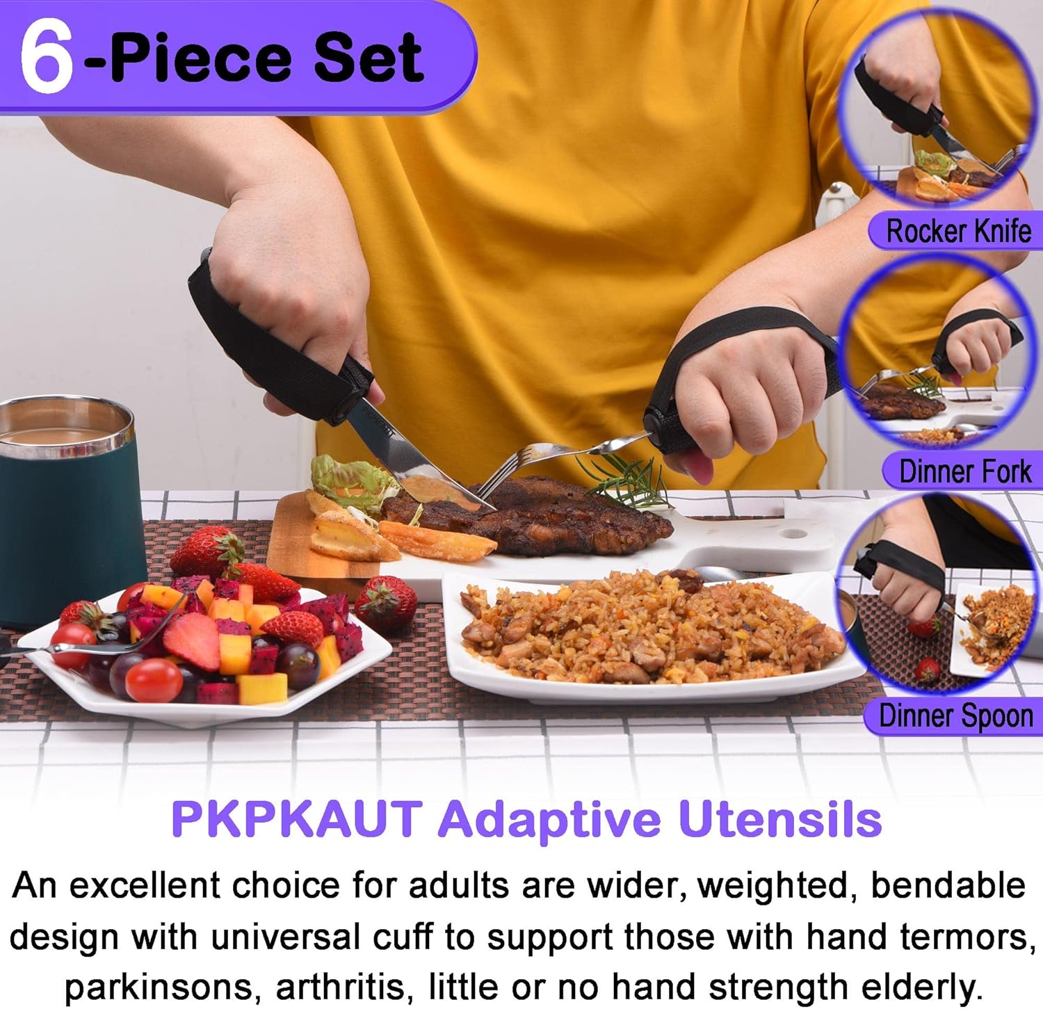 Buy PKPKAUT Weighted Parkinsons Utensils for Hand Tremors, Weighted