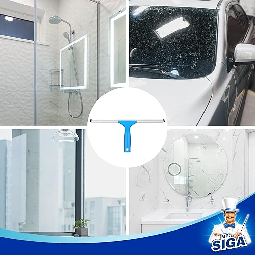 Miniatura 6 de MR SIGA combo para limpieza de ventanas rasqueta y limpiador de ventanas de microfibra Tamaño 35 cm