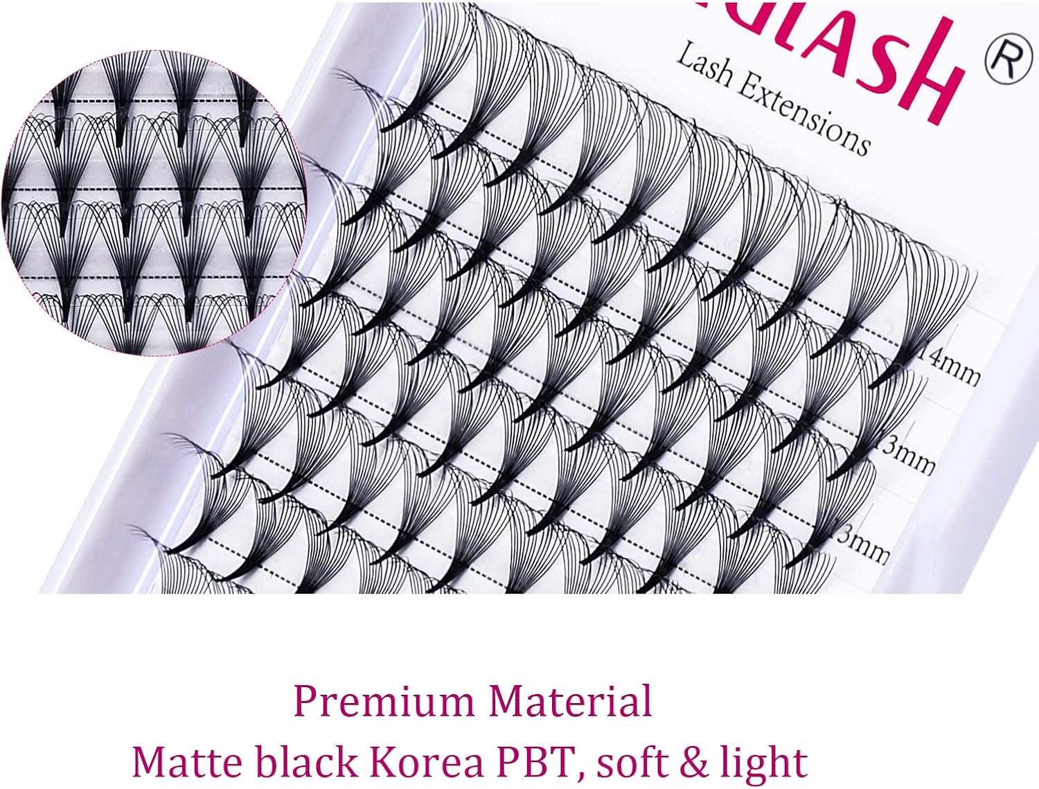 Pre-Made Russian Volume Lashes 12D 0.05 C Curl 8-14mm Mix Tray Eyelashes Pre Made Fans Russian Volume Lash Extensions(12D-0.05-C-Mix(8-14)) - Image 4