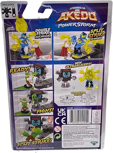 Miniatura 2 de Legends of Akedo Powerstorm Battle Giant Thoraxis Mini figura de acción de batalla con doble armadura Listo, lucha, golpe dividido.