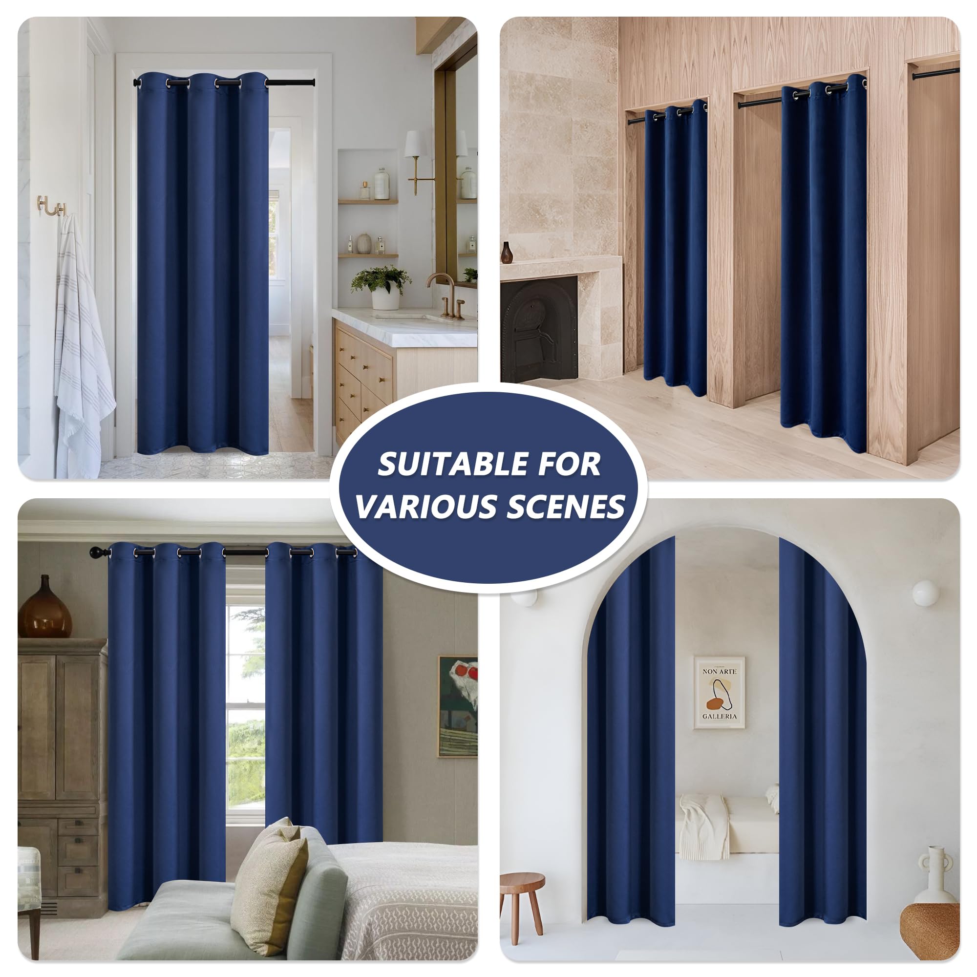 Amazon.com: MYSKY HOME Navy Blue Blackout Curtains, 80 x 52 Inch