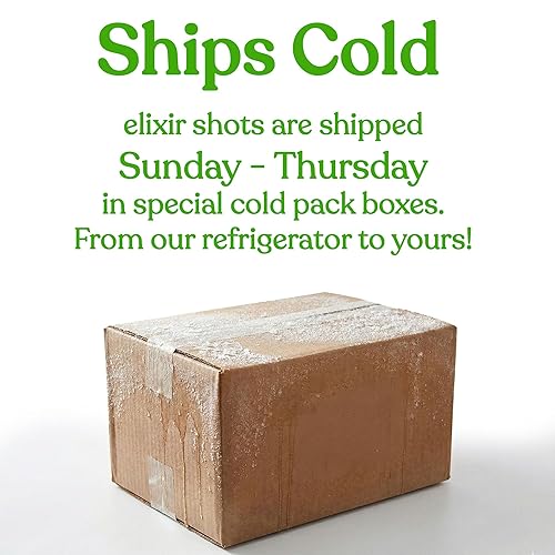 Miniatura 6 de Elixir Shots, Inmunidad Boost Wellness Shot con cúrcuma prensada en frío, jengibre, naranja y pimienta negra, sin azúcares añadidos o ingredientes