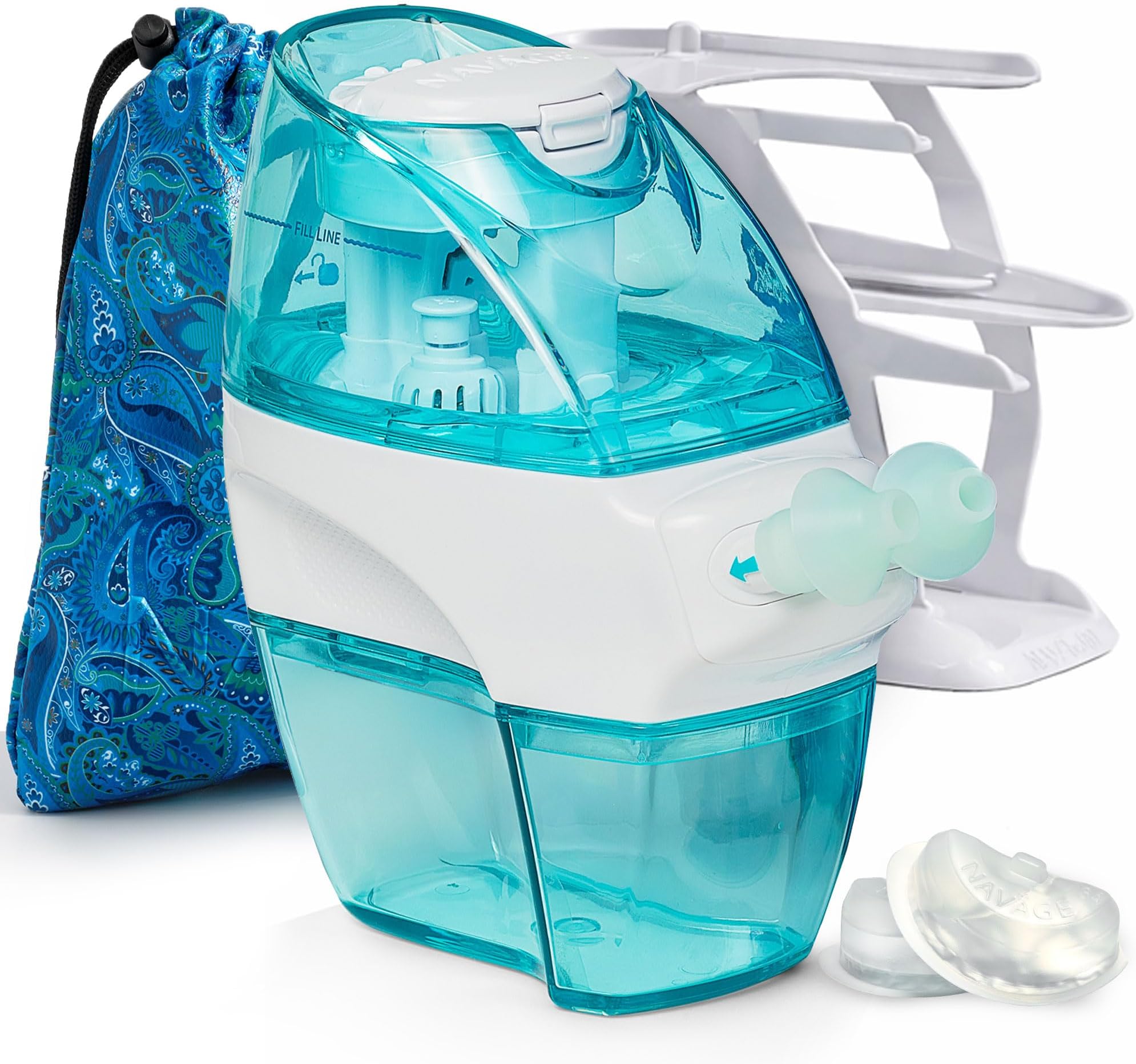 Navage Nasal Irrigation The Works Bundle: Navage Nose Cleaner, 38 SaltPod Capsules, Countertop Caddy, and Travel Case. 142.85 if Purchased Separately. You Save 32.90 (23%) (Paisley)