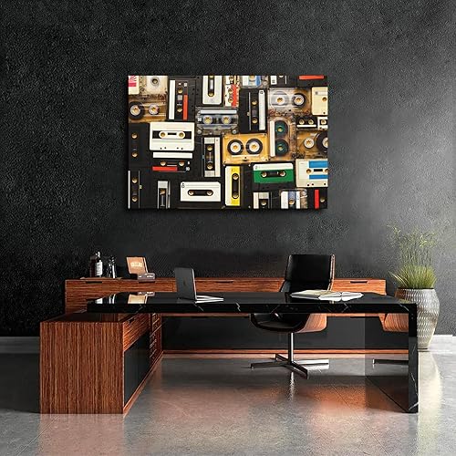 Miniatura 2 de sjkda Póster de cintas de casete de audio retro, impresión en lienzo, moderno, oficina, hogar, dormitorio, decoración, regalo, decoración de pared