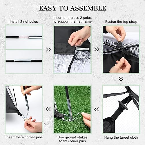 Miniatura 7 de Red de golf con diseño de reducción de ruido, redes de golf de 10 x 7 pies para conducir pelotas de golf reales en el patio trasero, red de práctica