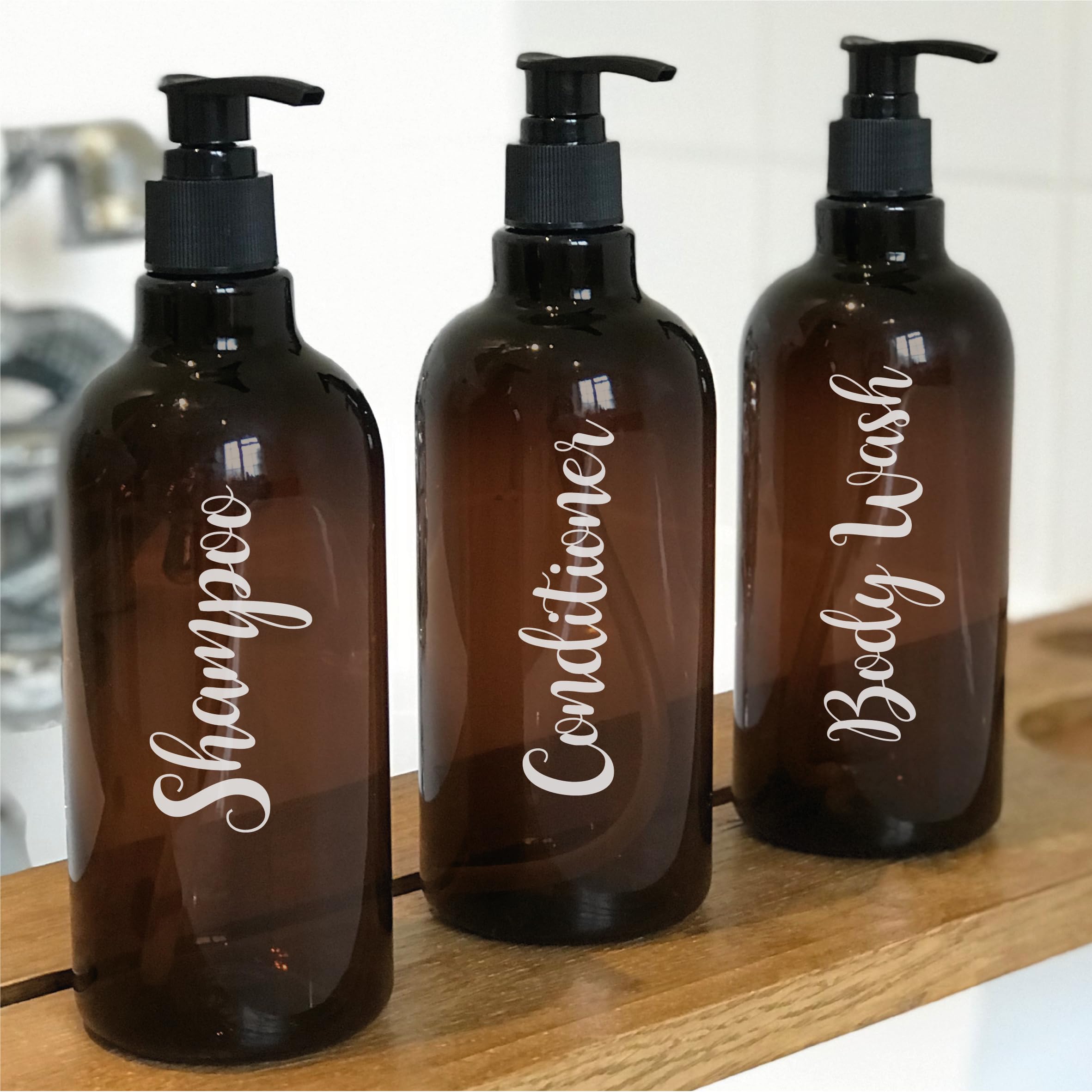 24 pz. Etichette impermeabili per bottiglie, Sapone per le mani del bagno, Shampoo e balsamo