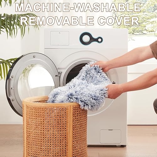 Miniatura 6 de Cama redonda con forma de dona de 36 pulgadas para perros grandes, cama redonda calmante y esponjosa para mascotas con funda extraíble y lavable, se