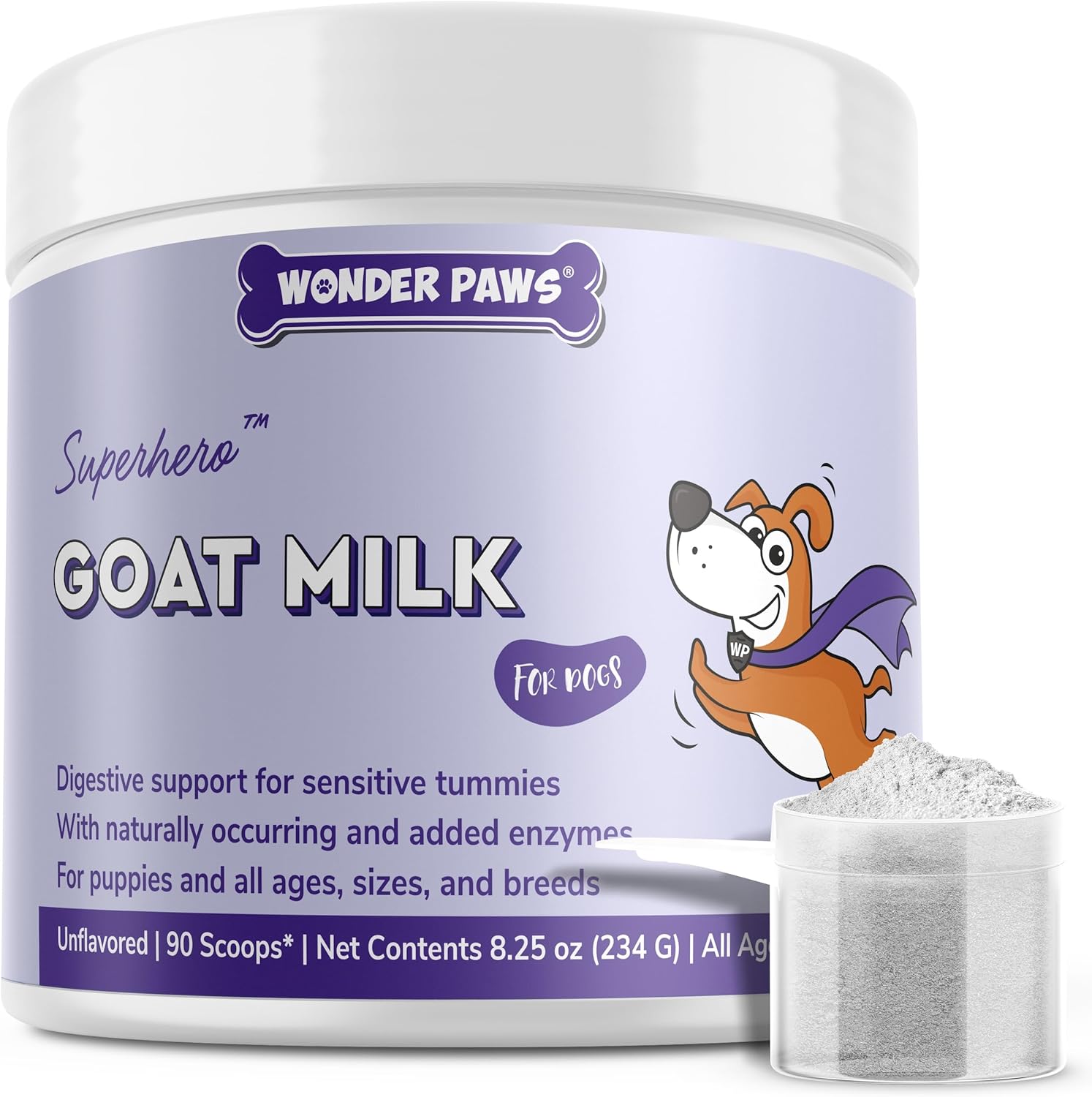 Wonder Paws Goat Milk Powder with probiotics for kefir for dogs digestive support
