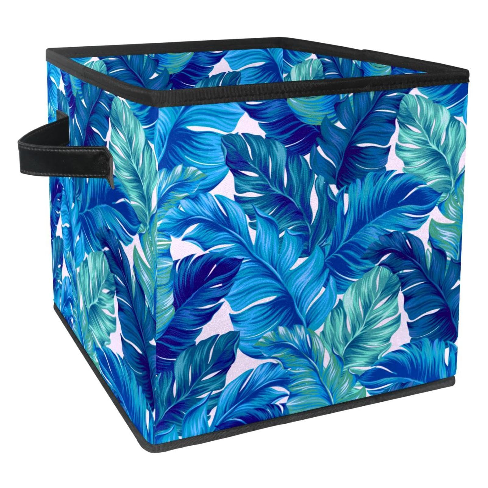 Boîte de rangement cube pliable en tissu avec poignées pour livre et linge