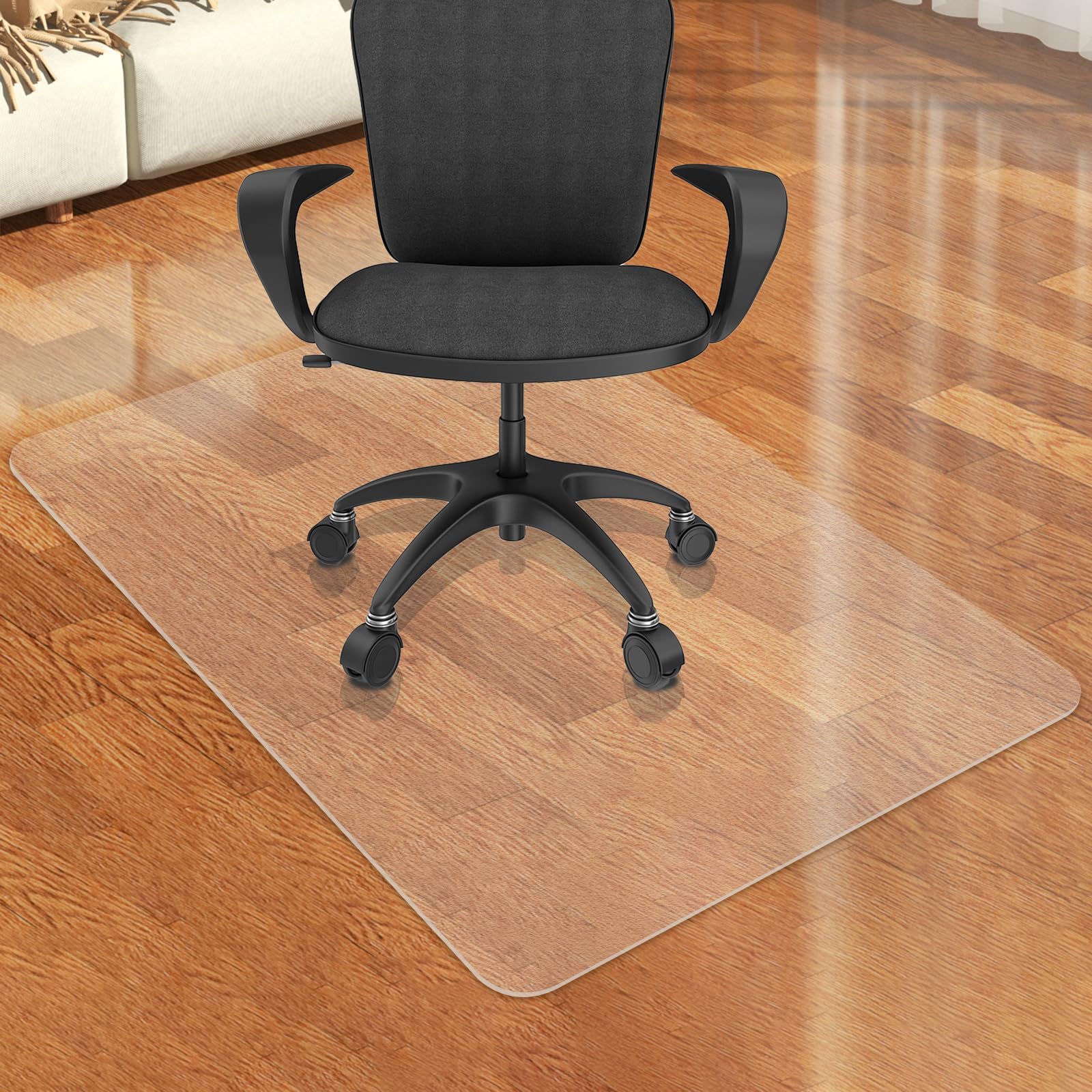 Office Chair Mat for Hard Floors 36 x 48 inches 2mm Thick Clear Chair Mat with 4 Non-Slip