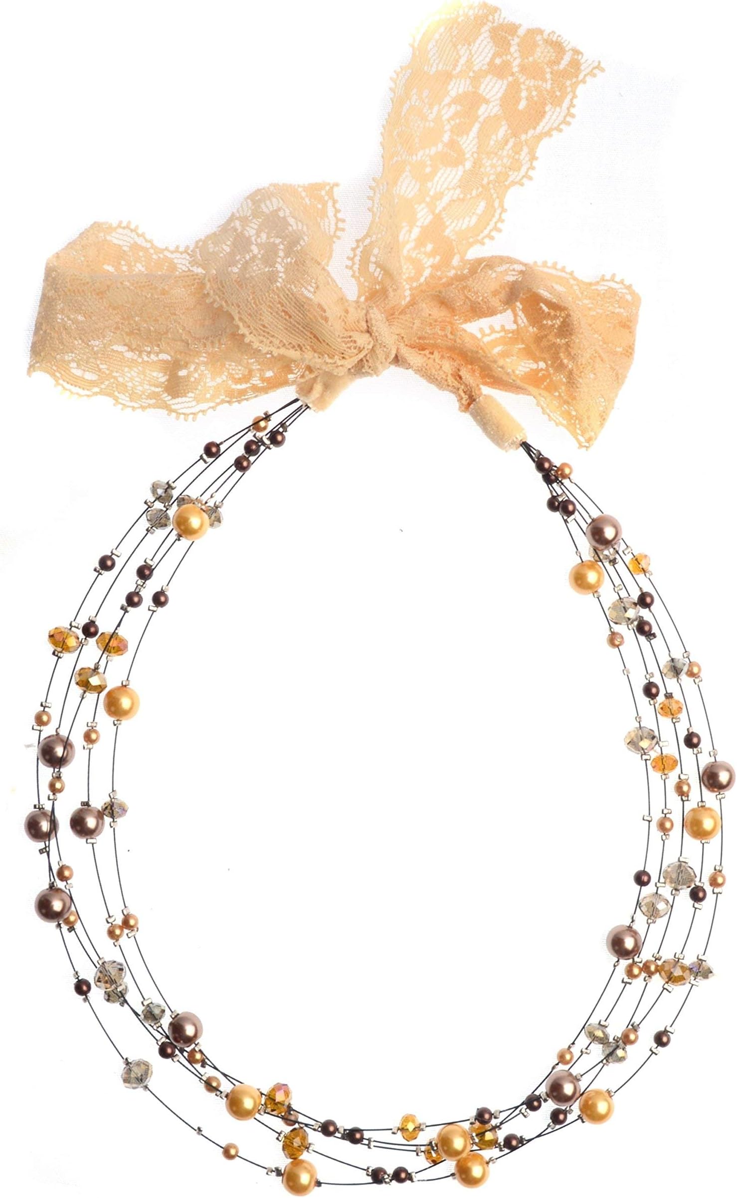 Savvi Jewels Gold Brown Headpiece Headband, Boho Headpiece Halo, Rustic Wedding Hair Piece, Gold Bridesmaid Headpiece, Flower Girl Headpiece