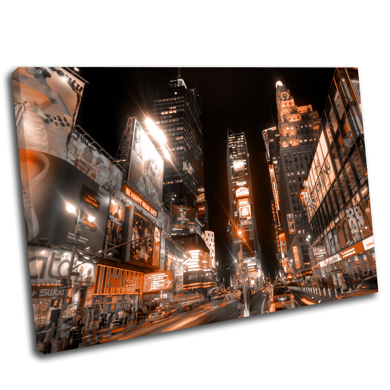 Canvas Culture - New York City Times Square Cityscape Canvas Print Orange 90 x 60cm