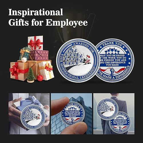 Miniatura 6 de Juego de 5 monedas de liderazgo, regalo de premio de agradecimiento para empleados, monedas inspiradoras a granel para compañeros de trabajo,