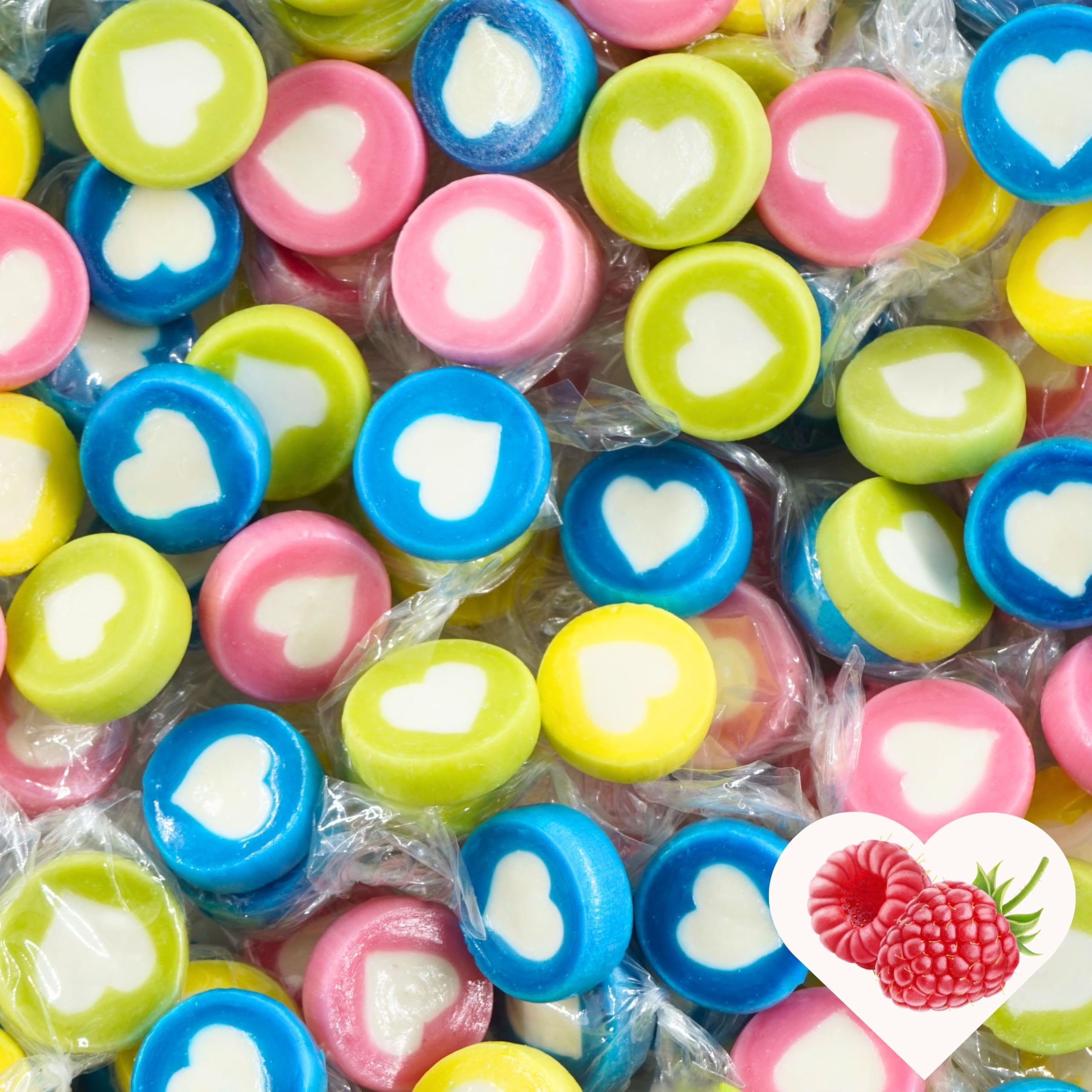 EinsSein Herzbonbons bunt 5 kg | Handgemachte Rocks Bonbons | Süßigkeiten & Gastgeschenke für Kindergeburtstag Ostern Taufe Kommunion Konfirmation Jugendweihe | Mitgebsel & essbare Tischdeko