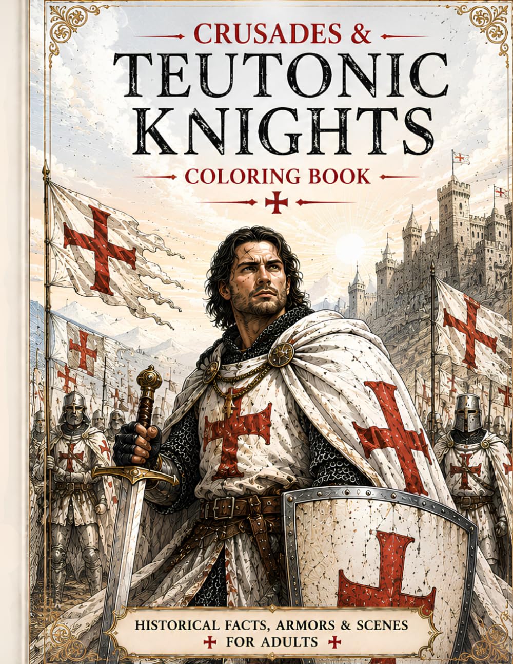 Crusades & Teutonic Knights Coloring Book: Historical Facts, Armors & Scenes for Adults