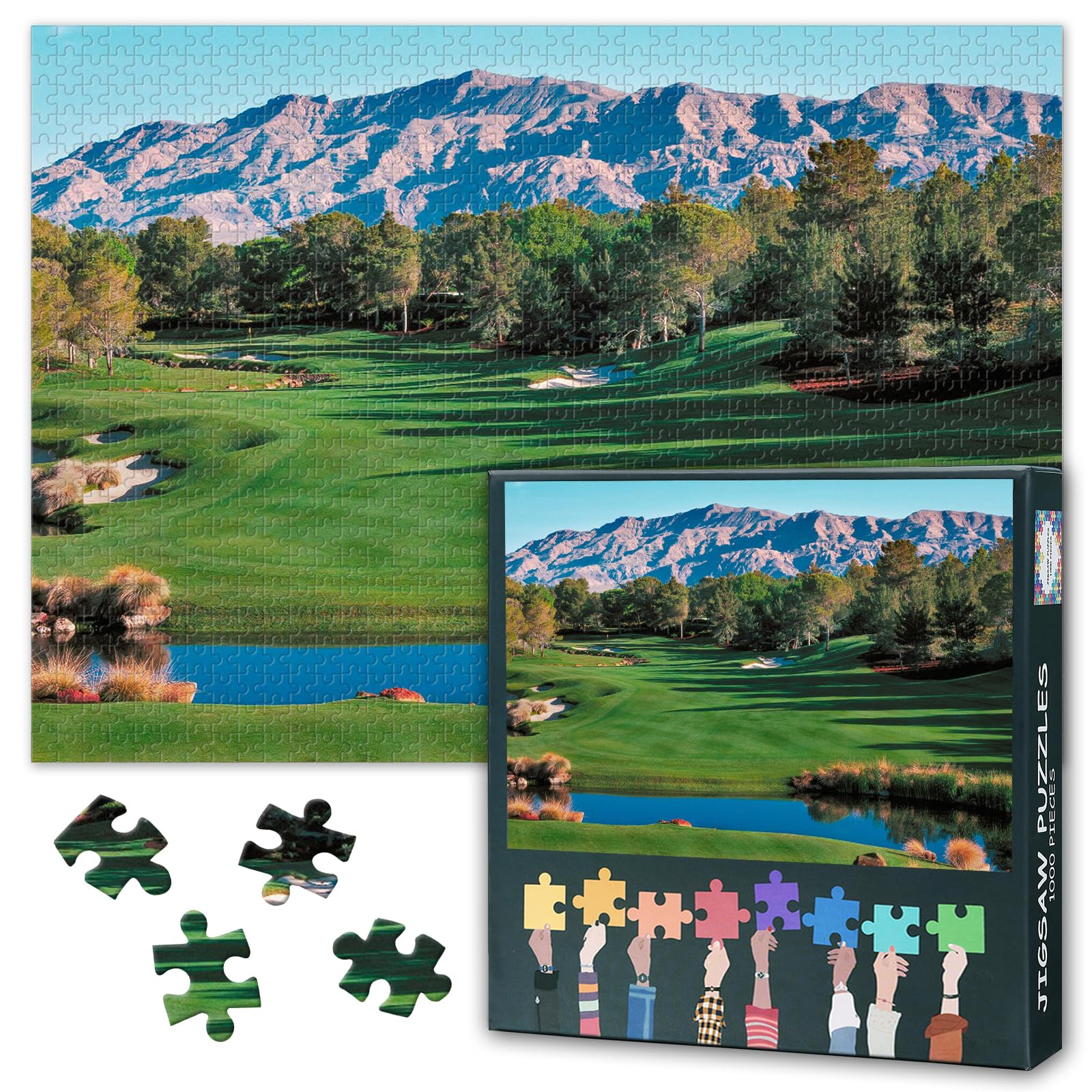 1000 Piece Jigsaw Puzzle for Adults Shadow Creek Golf Course Nevada USA Wall Art Premium Desert Landscape Puzzle Challenging Game for Home Office Decor 27.5x19.7 Inches