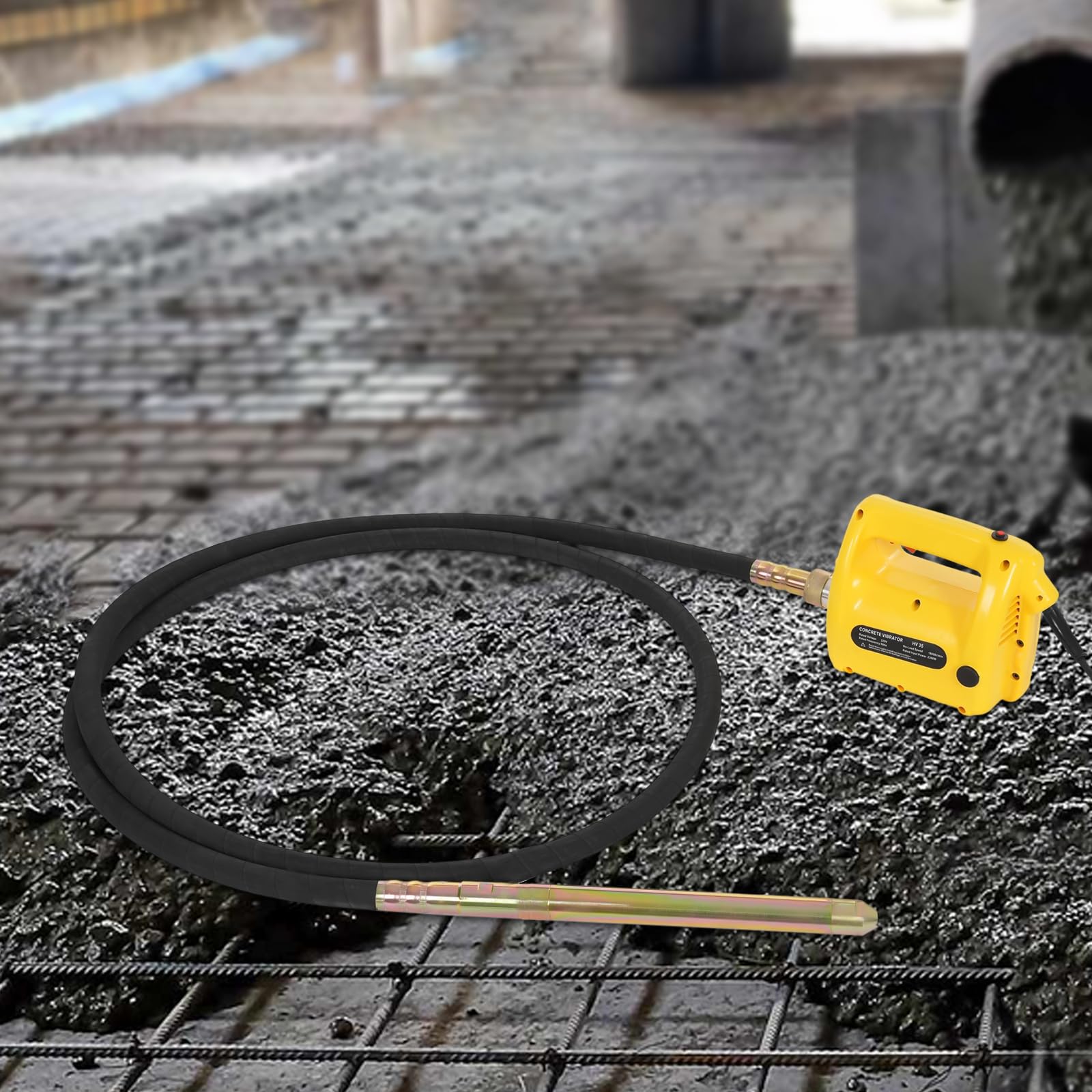 vibratore per calcestruzzo, 2300 W, 18000 giri/min, vibratore per calcestruzzo, strumento professionale per la costruzione di tunnel, ponti, strade, grattacieli e porti