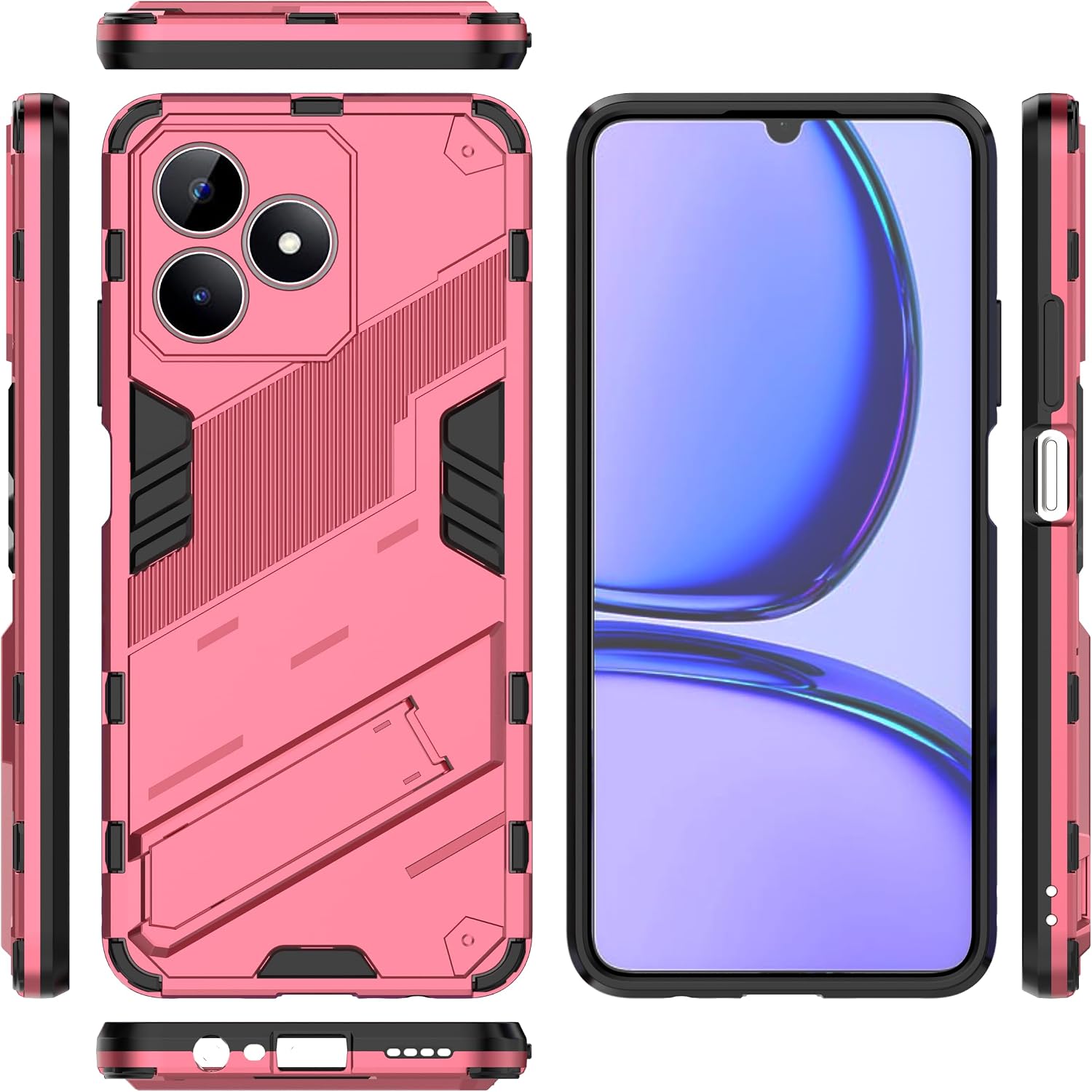 Compatible with Xiaomi Poco X2 / POCO X2 Special Edition Bracket Shell,Compatible withmi K30 Kickstand (Hard PC+TPU) 2 in 1 Phone Case Cover Pink image 4