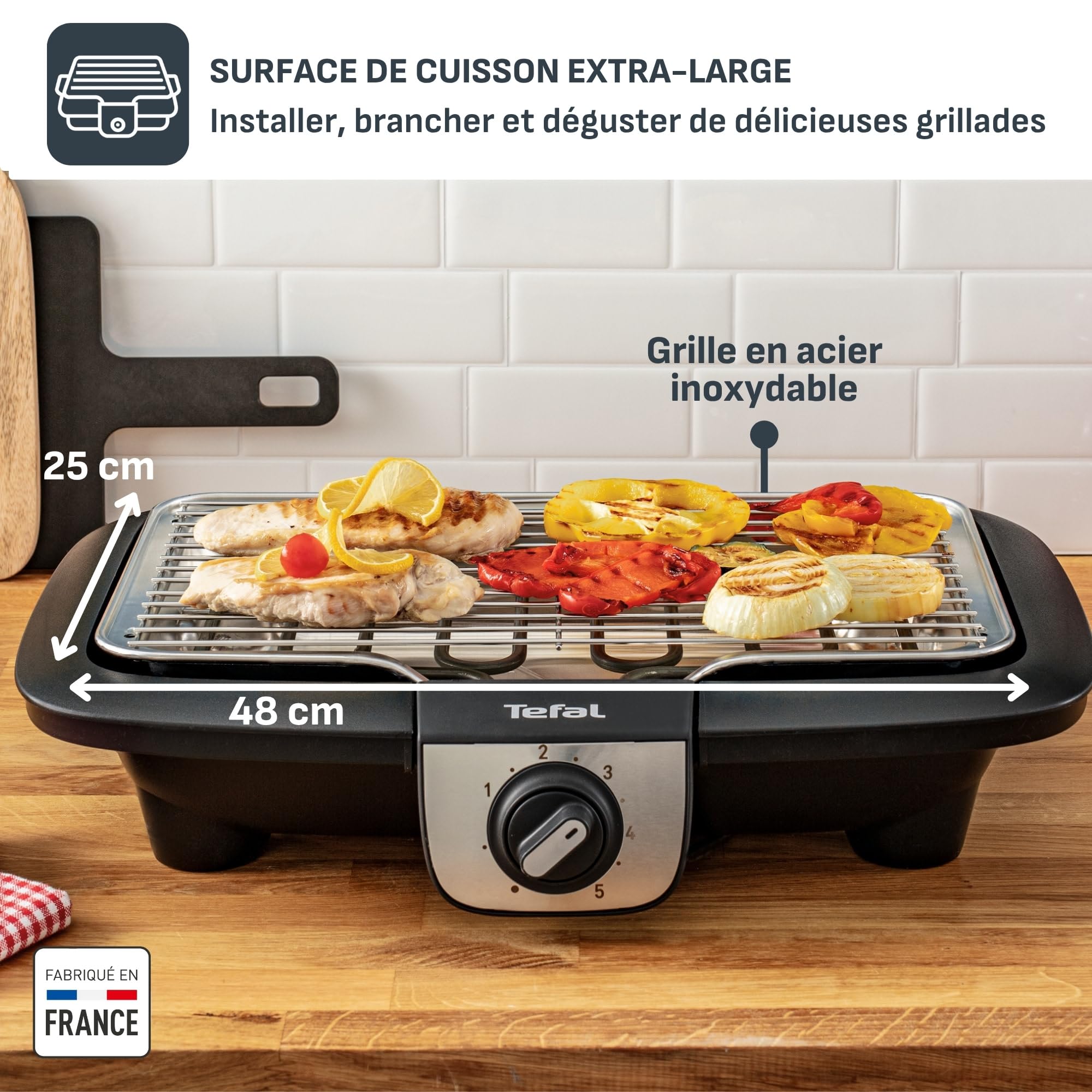 Barbecue électrique Tefal EasyGrill Adjust – Noir – Puissant – Neuf
