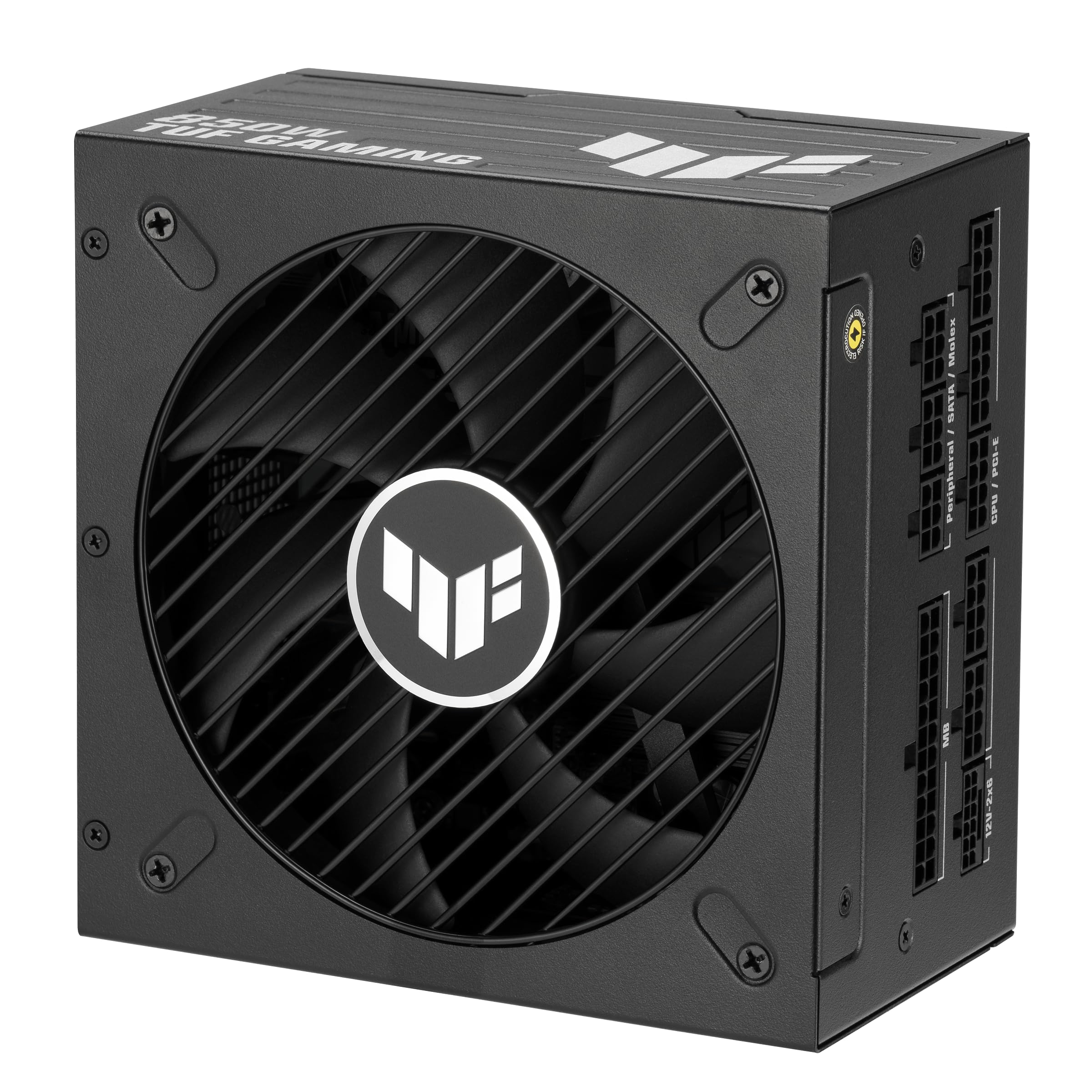 ASUS TUF Gaming 850 W Platinum Gaming zasilacz sieciowy (850 W, wentylator z podwójnym łożyskiem kulkowym, kompatybilny z ATX 3.1 i PCIe 5.1, certyfikat 80 Plus Platinum, trawiony kabel, czarny)