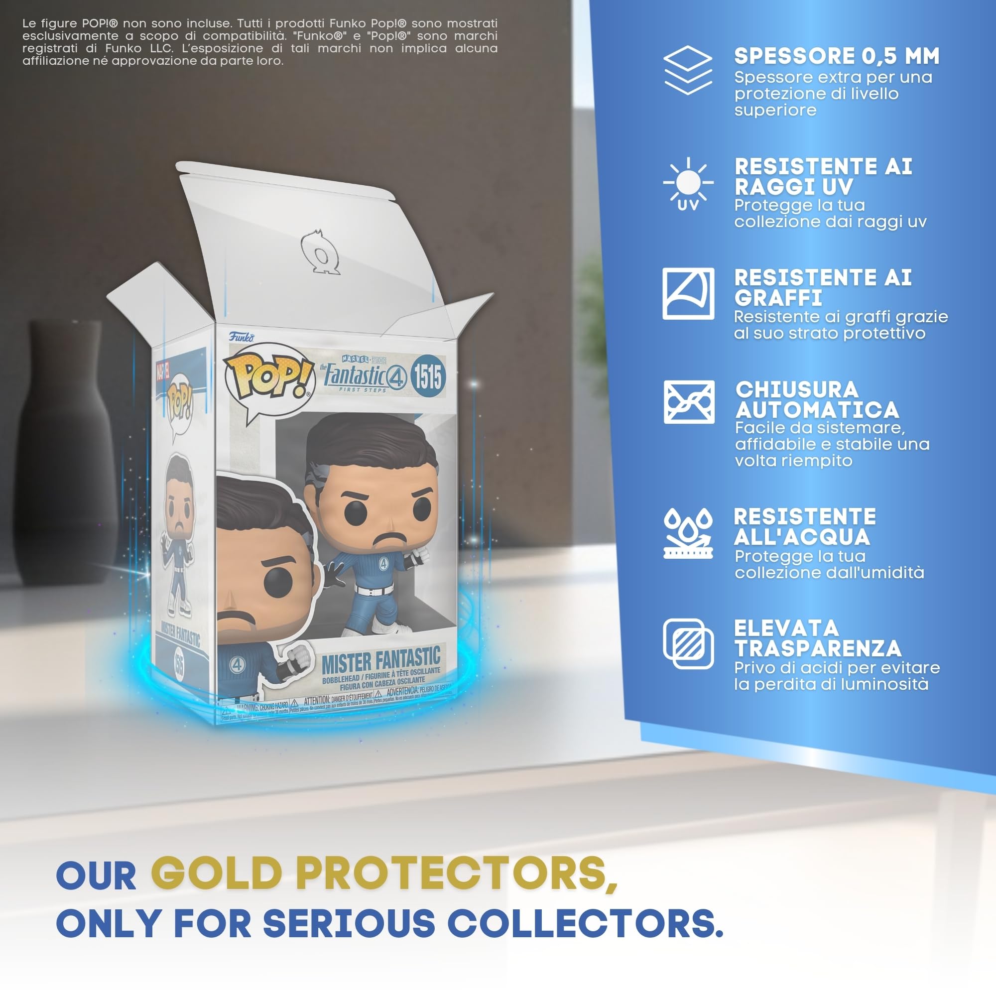 Confezione da 20 Protettori GOLD per Funko Pop 4'' – Protezione Funko Pop da 0,5 mm – Mantieni la tua Collezione in Perfette Condizioni Grazie al tuo Pop Protector