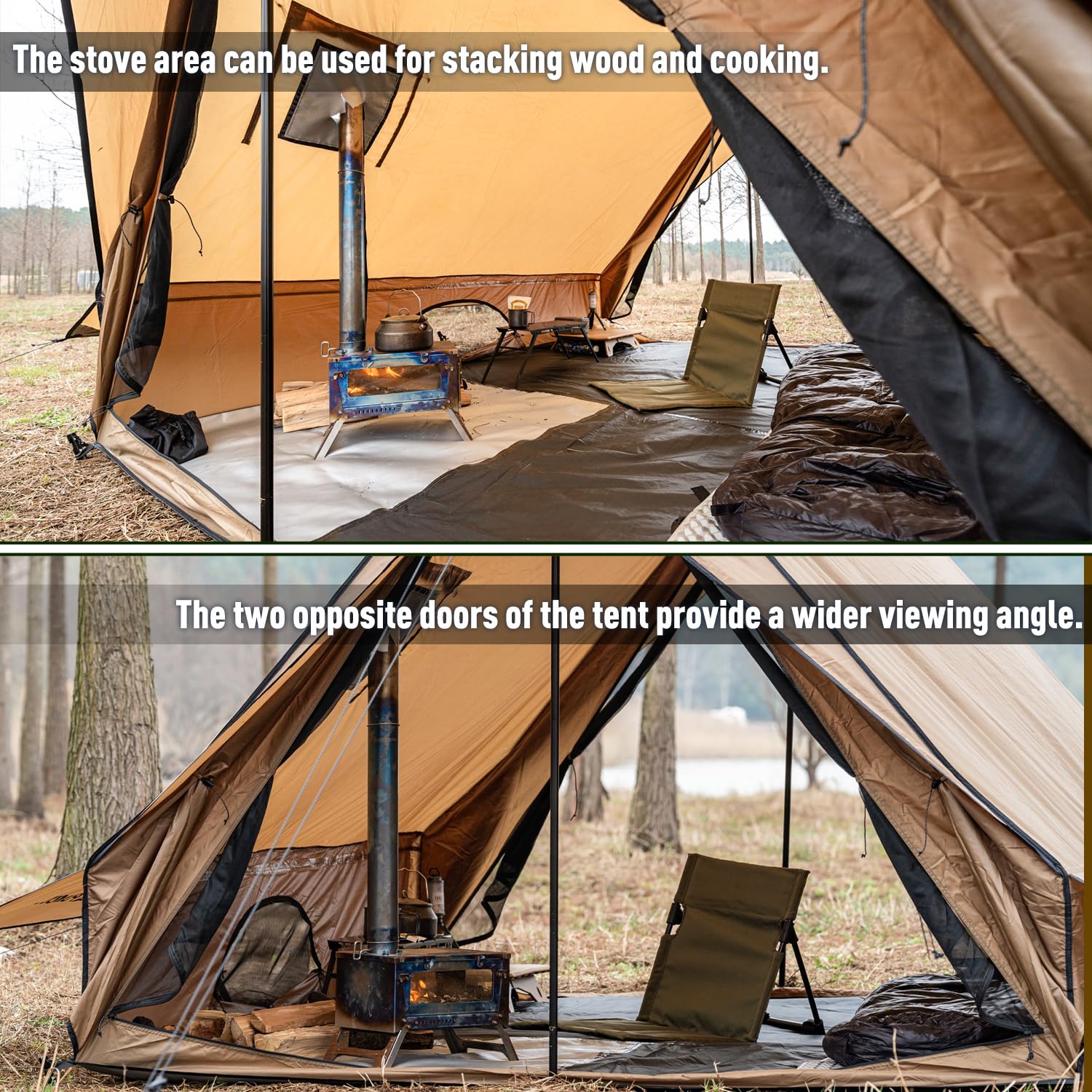 Amazon.com : POMOLY Camping Hot Tent Cabin Tent, Chalet 70 Pro