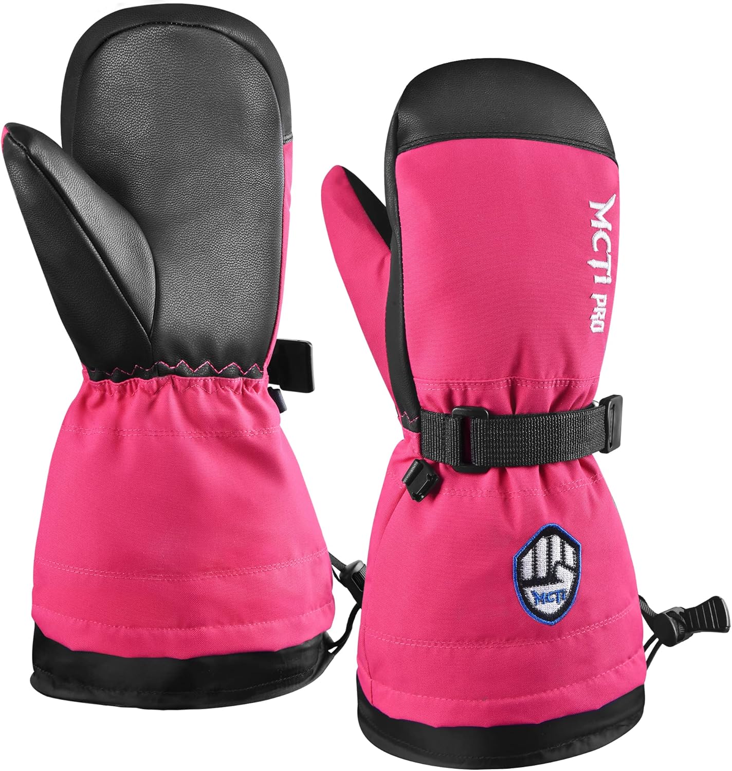 MCTi Kids Mittens Waterproof Winter Ski Warm Sherpa Fleece Lined Removable Insert