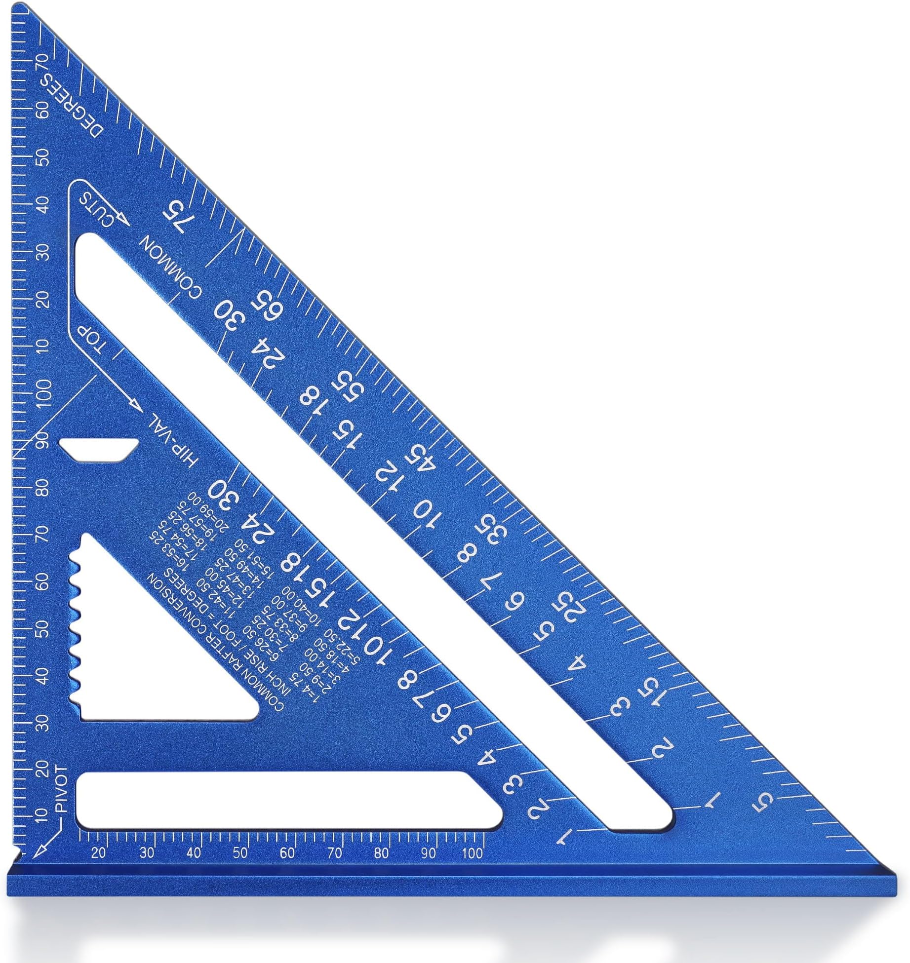 180mm Aluminum Speed Square, 7'' Set Square, Carpenters Square, Rafter Angle Square Aluminium, Alloy Precision Layout Measuring Tool for Carpenters, Engineers