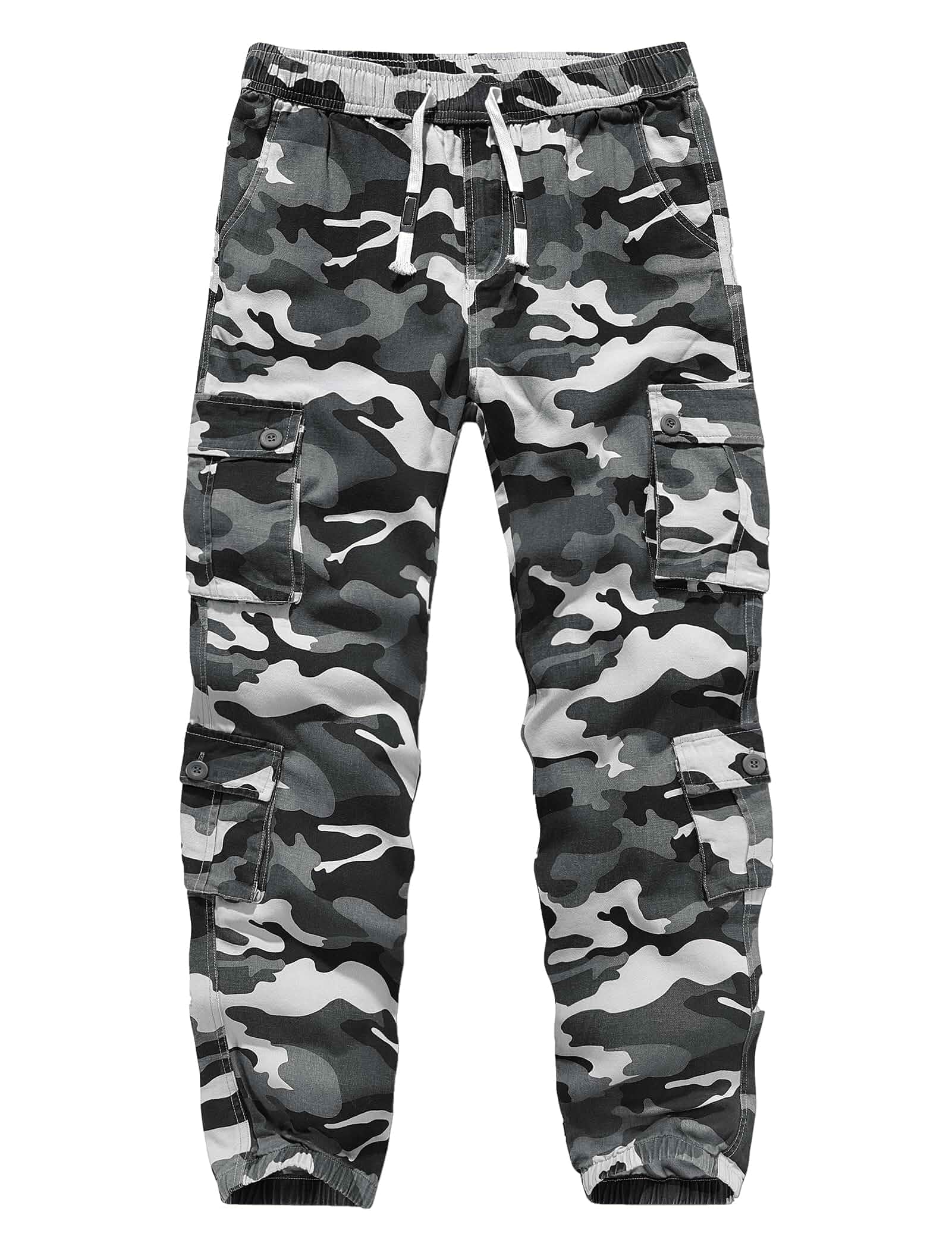 APTRO Men's Cargo Pants Camo Military Work Trousers High Performance Breathable Cotton, Drawstring Closure, 10 Multi-Pockets, for Casual, Tactical, Street, Hiking
