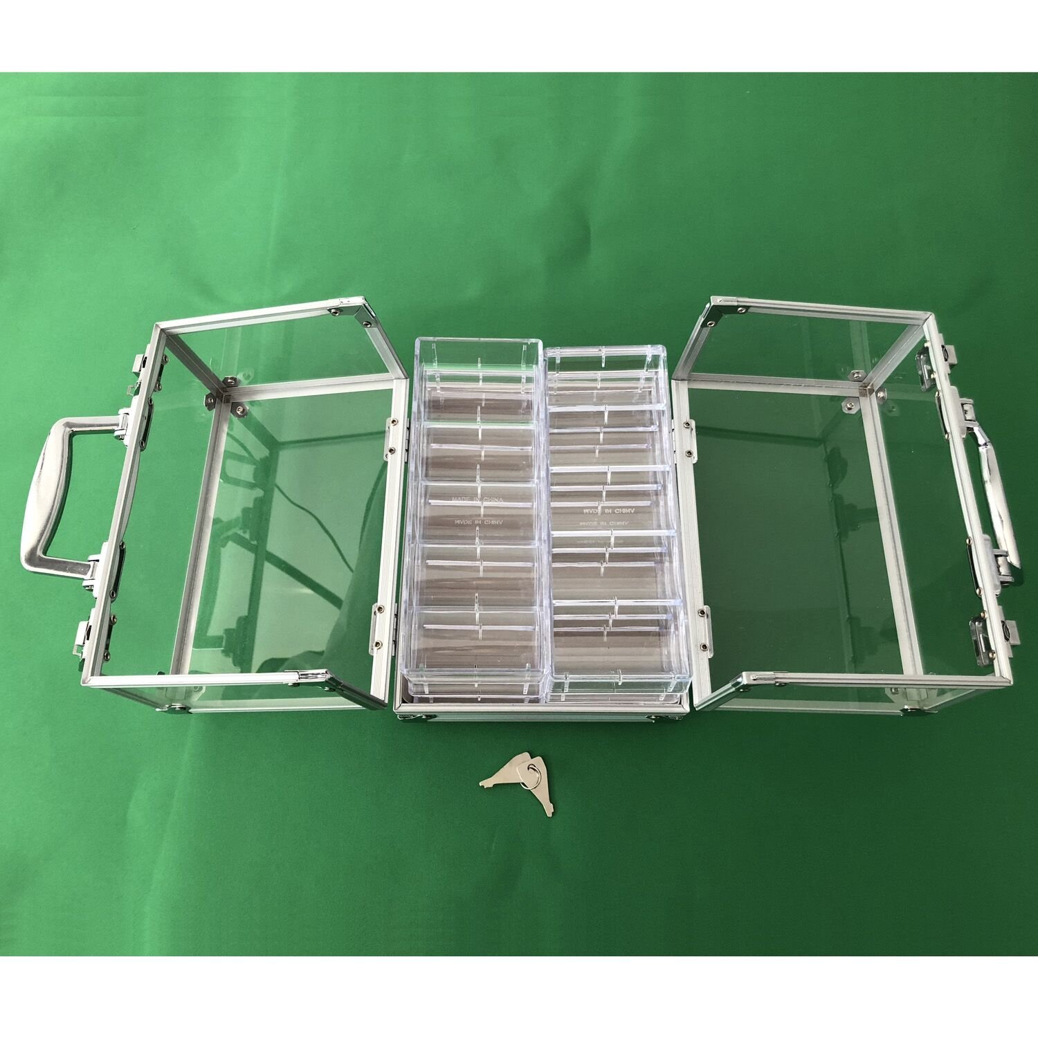 Yuanhe 600 Chip Acrilico Trasparente Poker Chip Blocco Carrier - Include 6 Rack di Chip