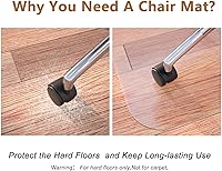 Vista 4 de Naturehydro Tapete para silla de oficina para suelo de madera dura, 48 x 48 pulgadas, tapete de suelo para silla de escritorio de computadora