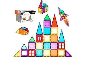 32-Piece Best Choice Kids Colorful Magnetic Building Block Tiles