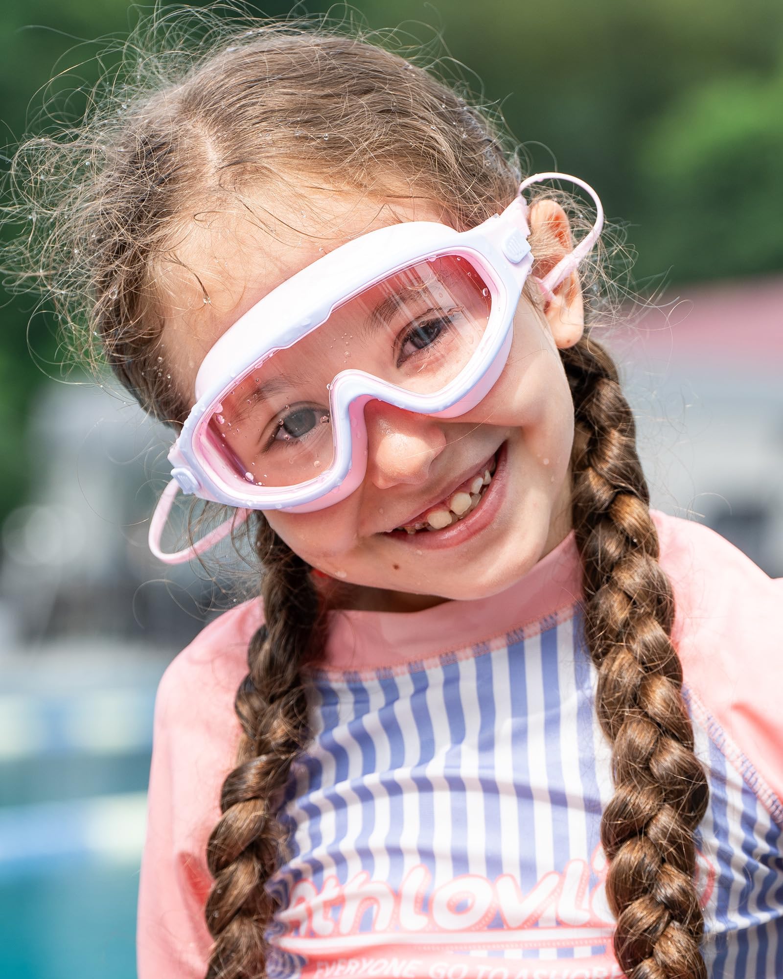 Occhialini da nuoto per bambini dai 6 ai 12 anni, visione ampia, anti-appannamento, protezione UV, nessuna perdita, per ragazzi e ragazze