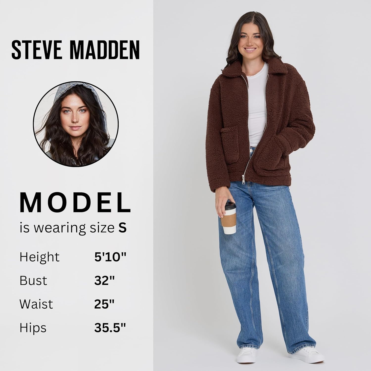 Steve Madden Sherpa Jacket Women - Oversized Faux Fur Winter Coats for Women, Shearling Fleece Plus Size Winter Jacket XS-3X - Image 4