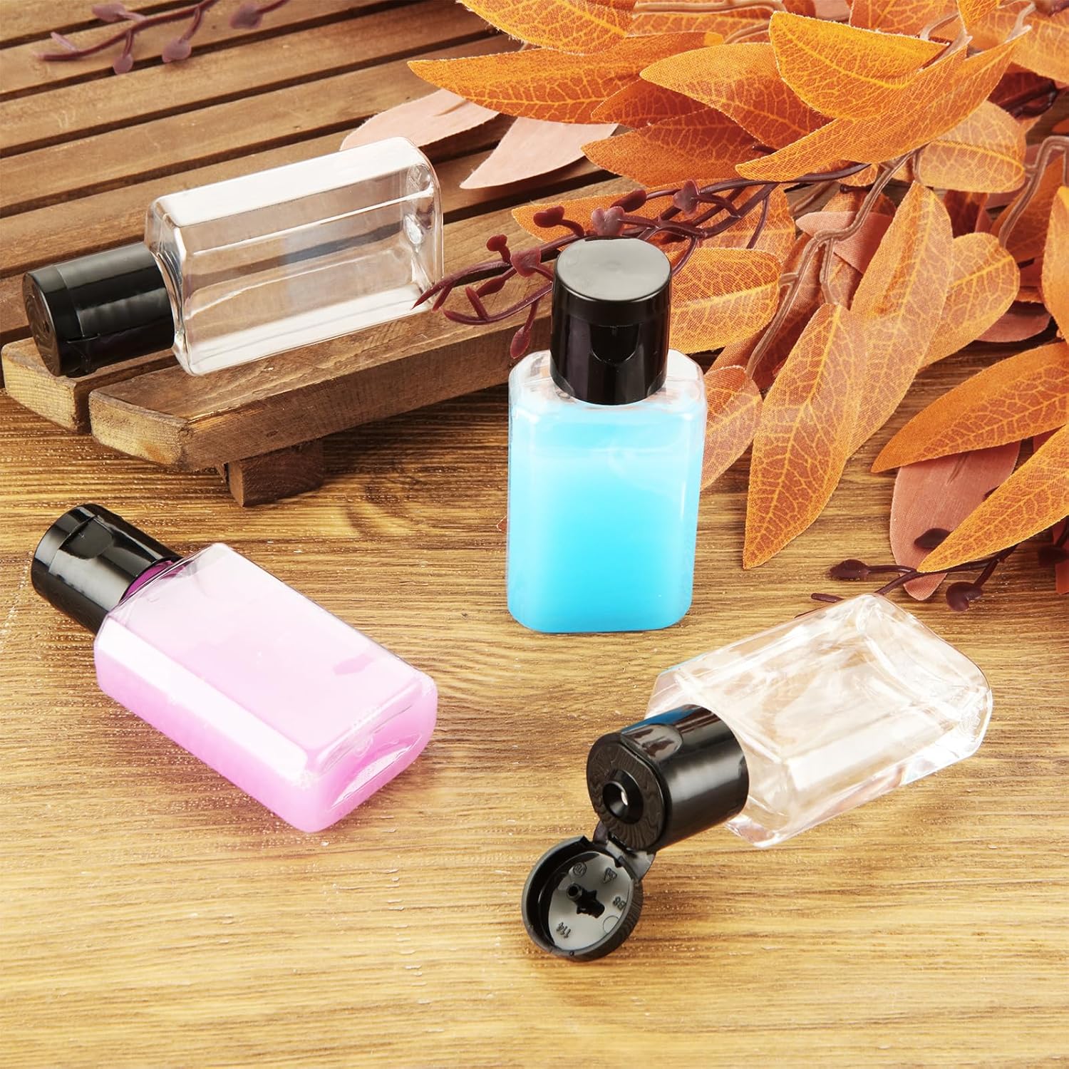 100PCS Travel Size Bottles 1oz Mini Travel Shampoo Bottles Small Plastic Empty Bottles, Refillable Cosmetic Containers with Flip Cap Clear Portable Small Bottles for Liquid, Lotions, Toner, Body Soap