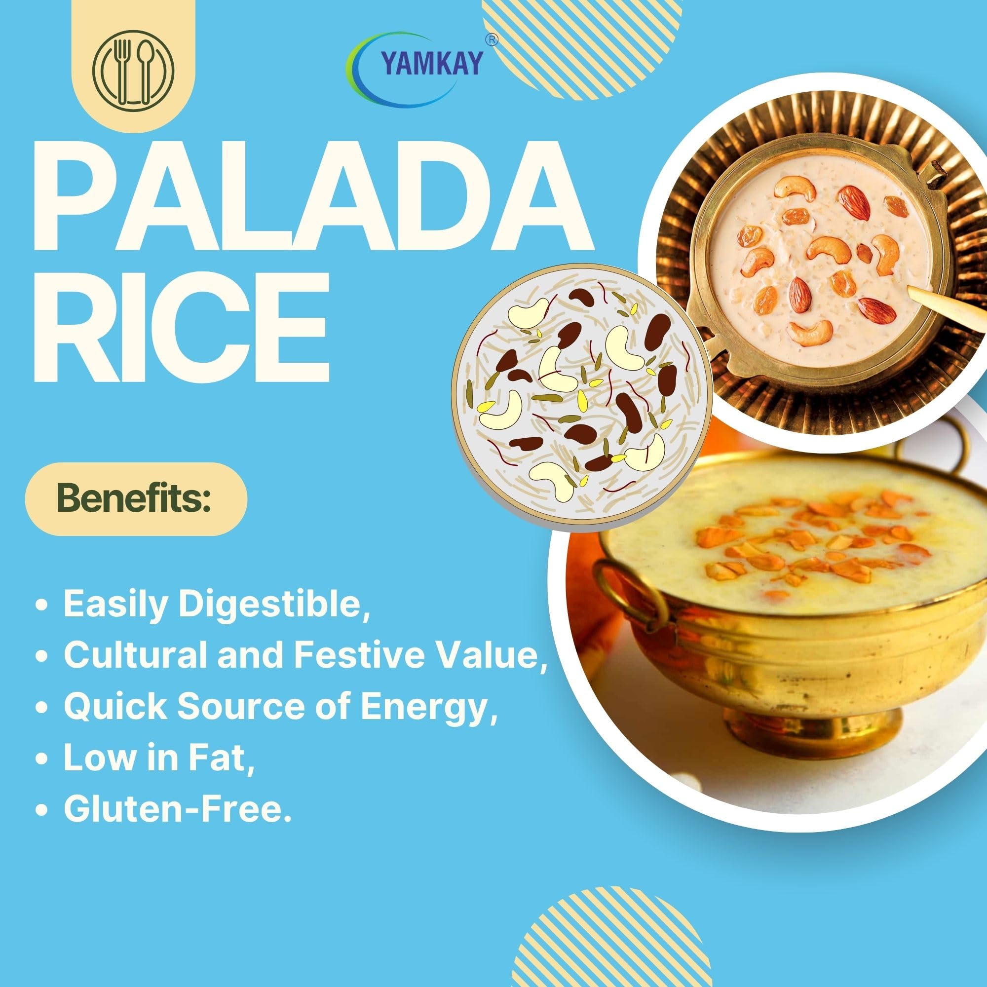 Yamkay Palada Rice - Ideal for Delicious & Creamy Payasam/Kheer | Big Grain | Perfect for Traditional Desserts (300 GM)
