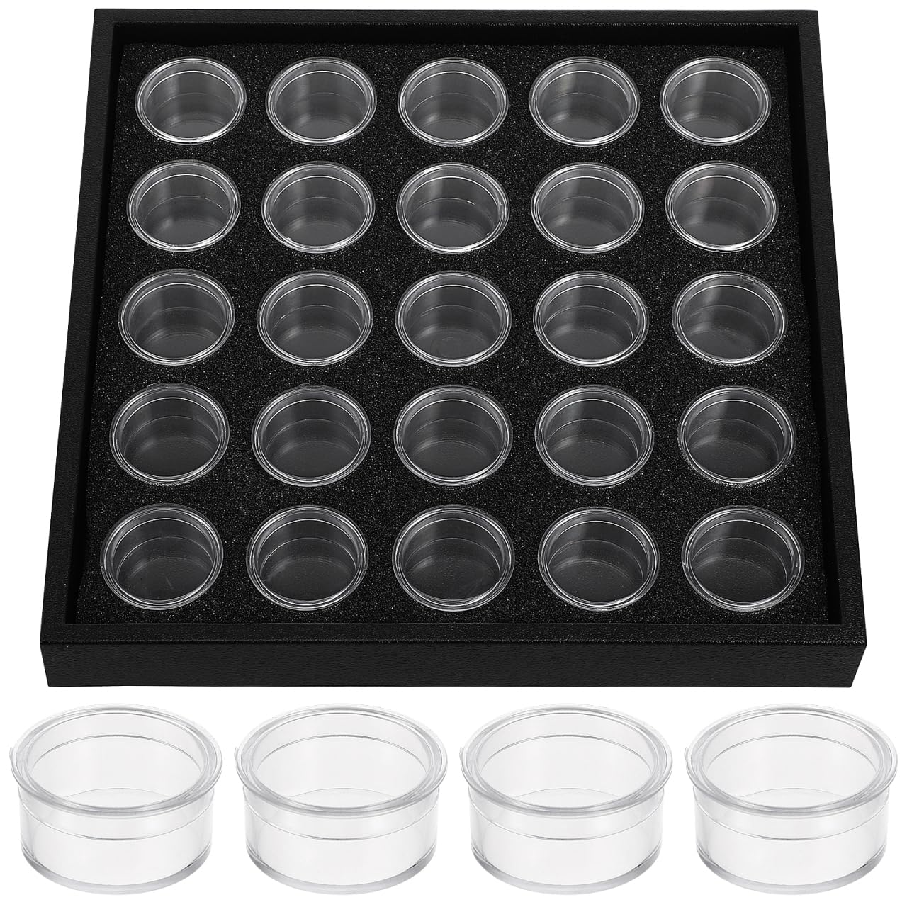 POPETPOP Aufbewahrungsbox für Nail Art, 25 Fächer, Aufbewahrungsboxen für Maniküre, Strass, Pailletten, Puder, Schmuck, Perlen